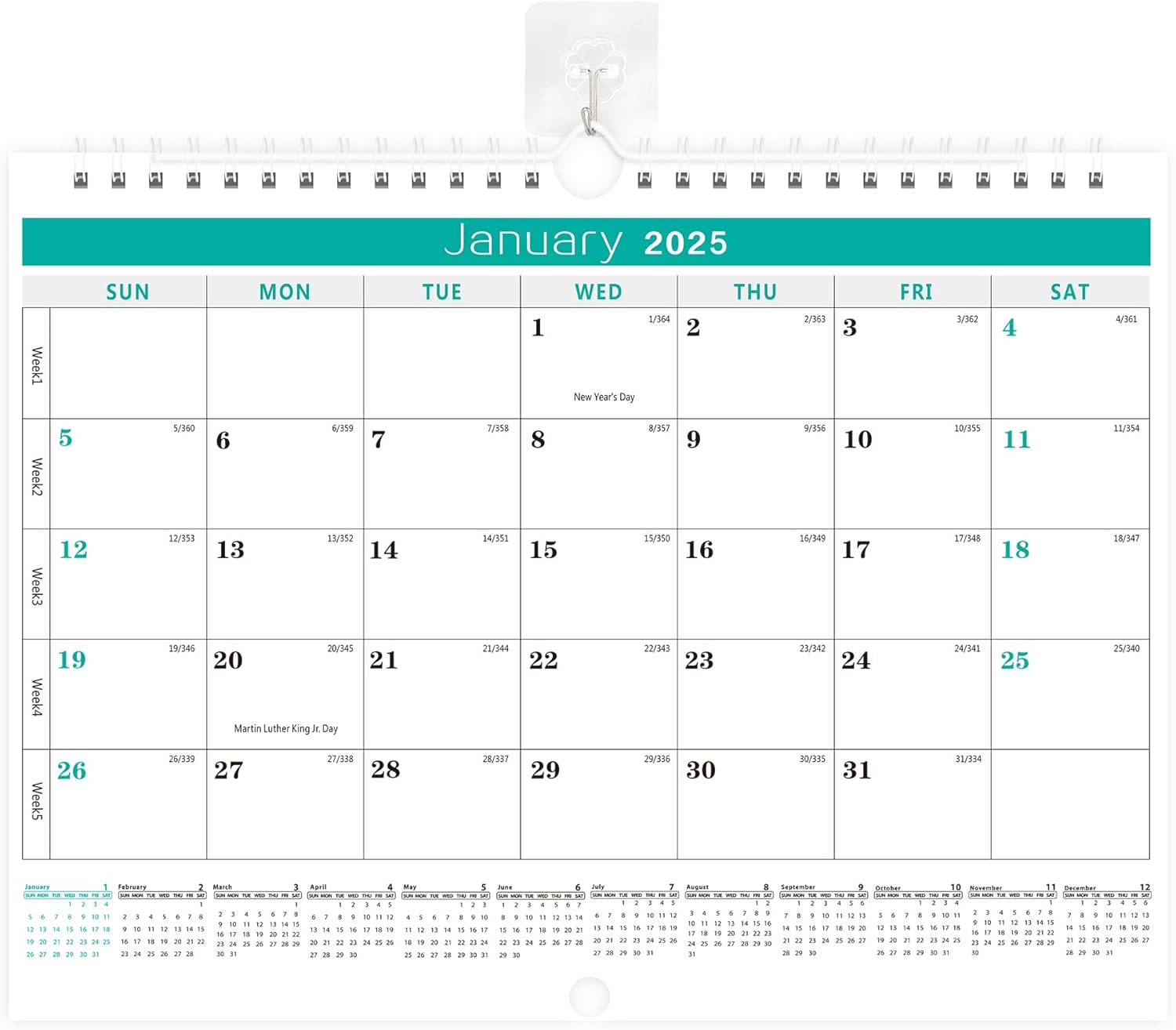 BHR Calendar 2025-2026 Wall Calendar From January 2025 to June 2026 18 Months Ca...