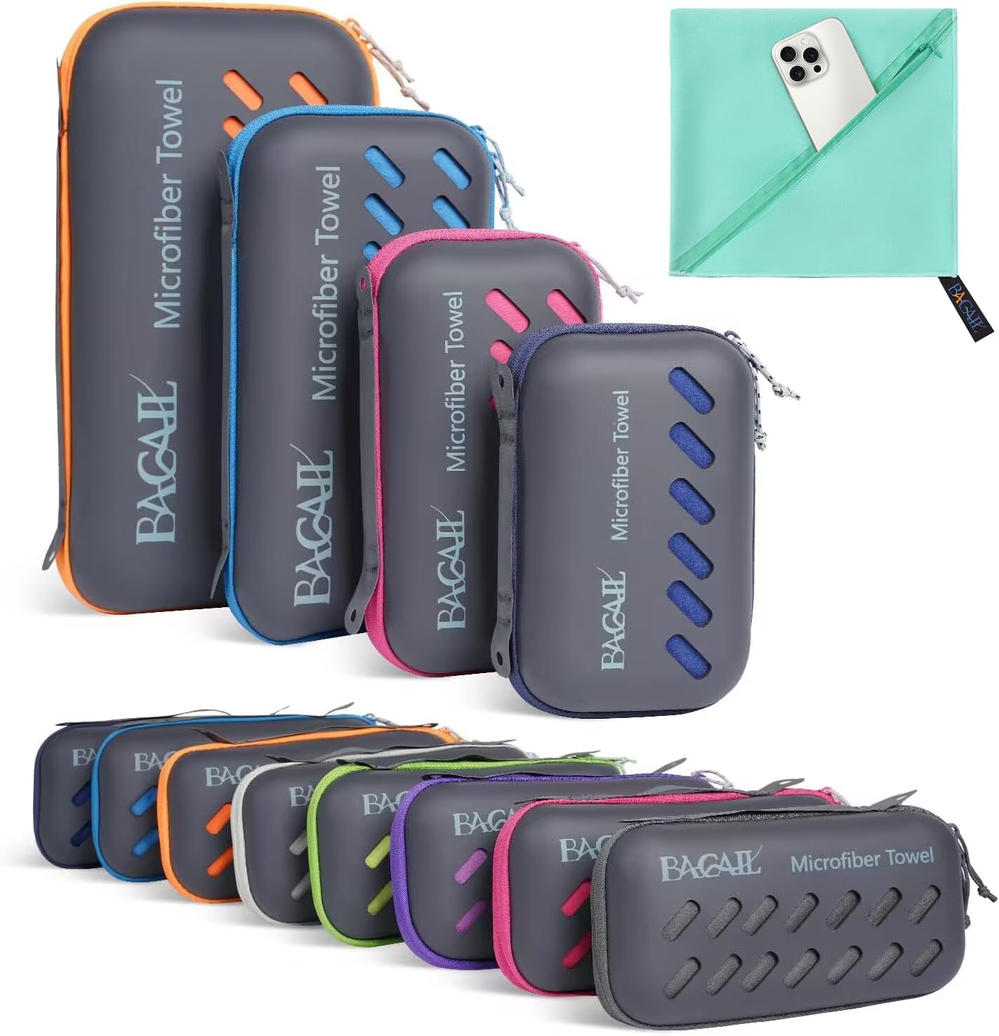 BAGAIL Microfibre Travel Towel, Perfect Camping Towel, Swimming Towel and Beach...