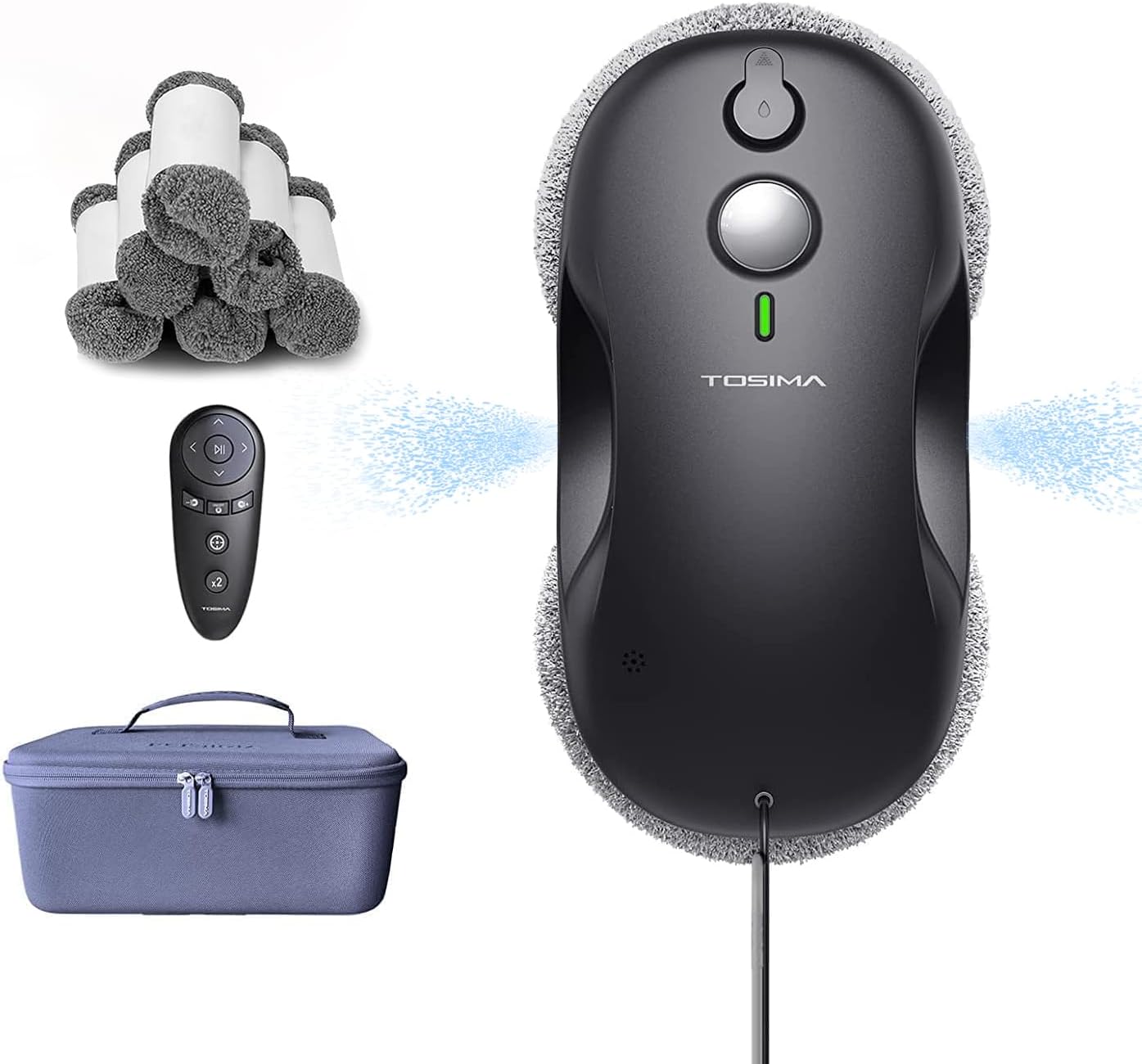 Tosima W3 Window Cleaning Robot - Dual Direction Auto-Spray Smart Window Cleaner...