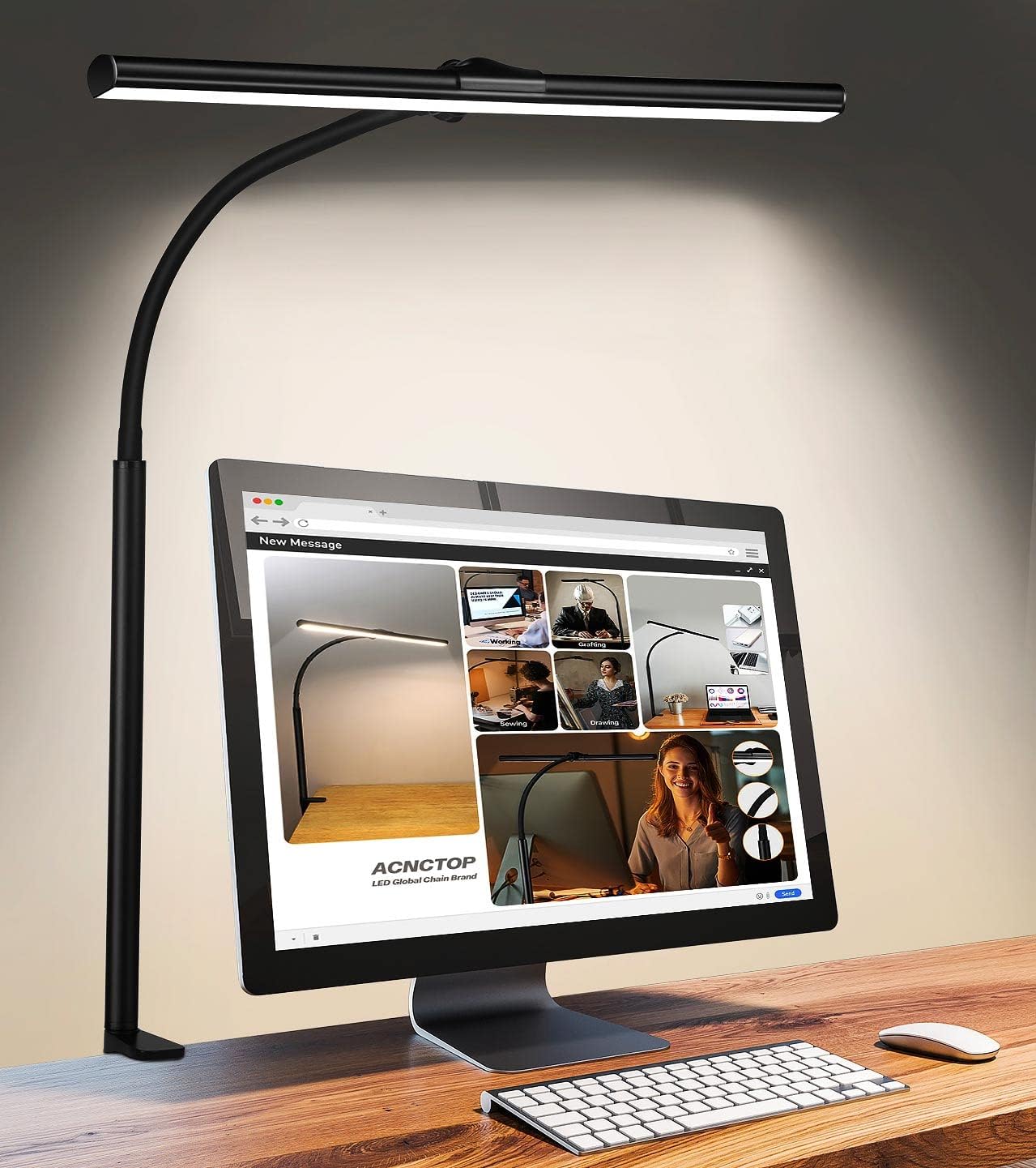 ACNCTOP Desk Lamp for Office Home - Eye-Caring Arc...