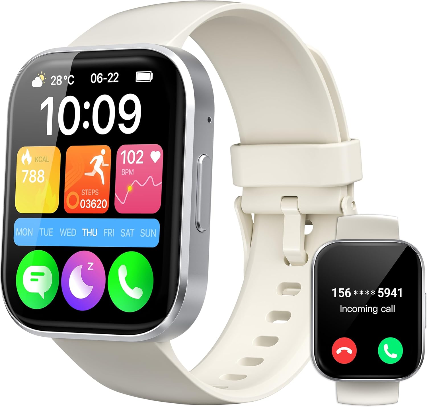 OUKITEL BT103 Smart Watch for Men Women Answer/Make Calls, 1.91" HD Smart Watche...