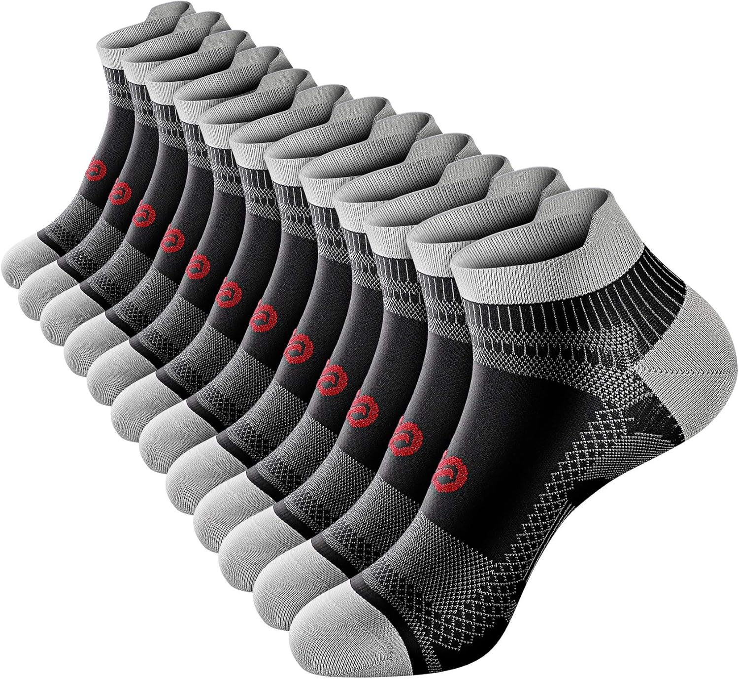 PAPLUS Ankle Compression Sock for Men and Women 2/4/6 Pairs, Low Cut Compression...