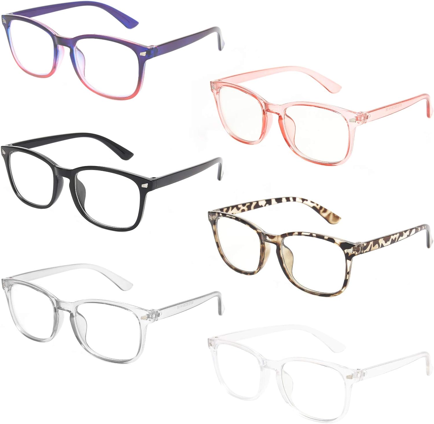 MIGSIR 6 Pack Blue Light Blocking Glasses for Computer Gaming, Fashion Fake Anti...