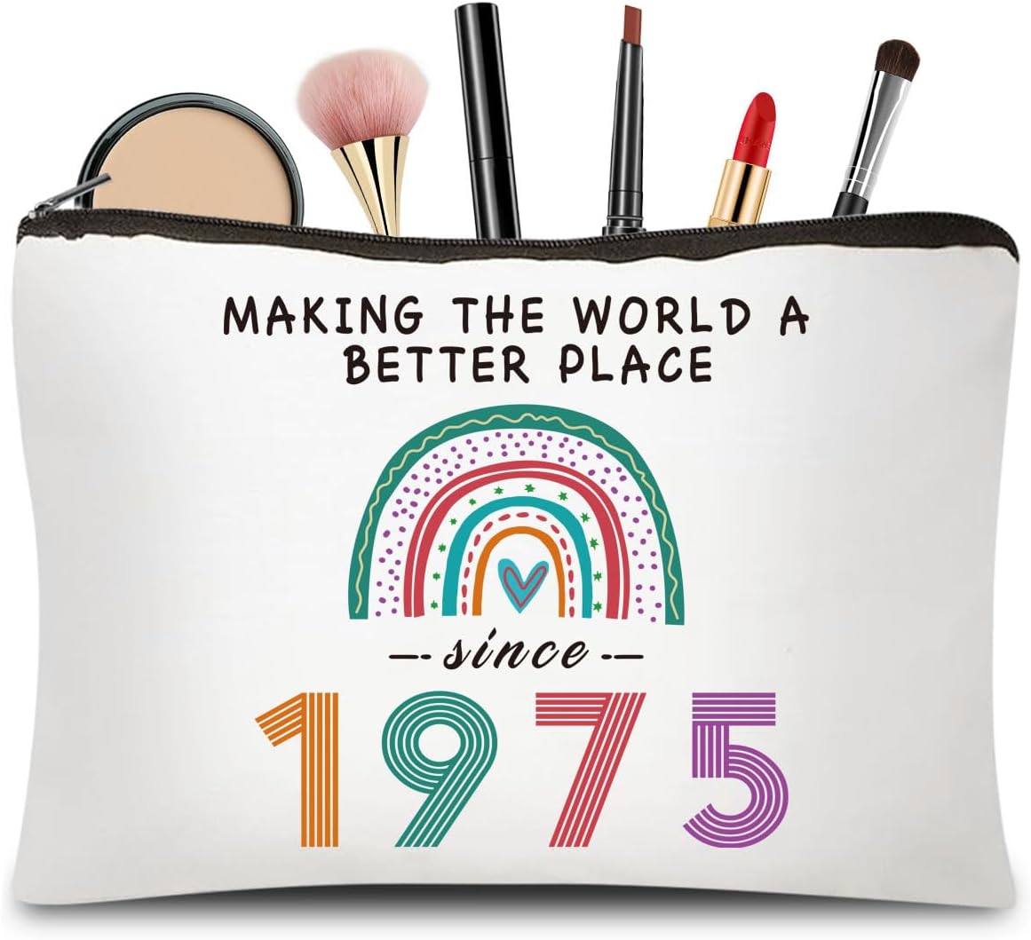 CoCoCherry 50th Birthday Gifts for Women - 50th Birthday Gifts Cosmetic Bags, Fu...