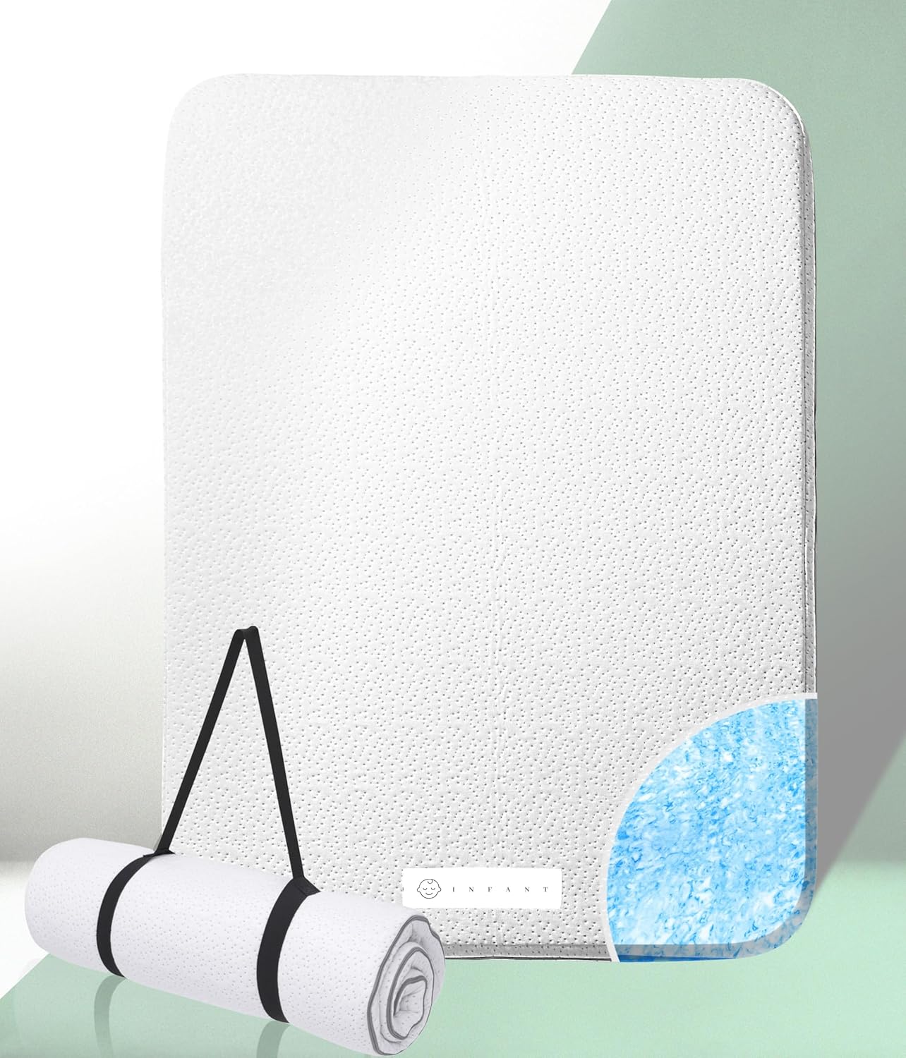 Organic Cotton Pack N Play Mattress | Dual-Sided Portable Baby Crib Pad with Fir...