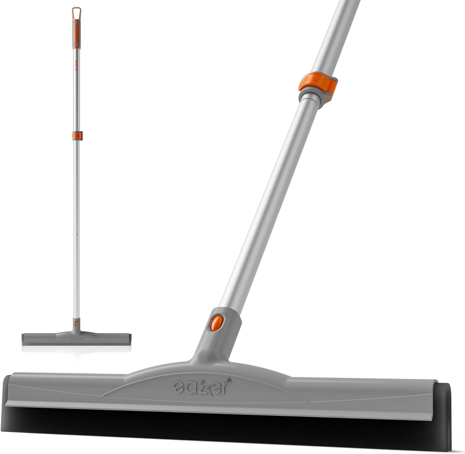 eazer Floor Squeegee Scrubber with Telescopic Pole, Squeegee Broom for Floor Til...