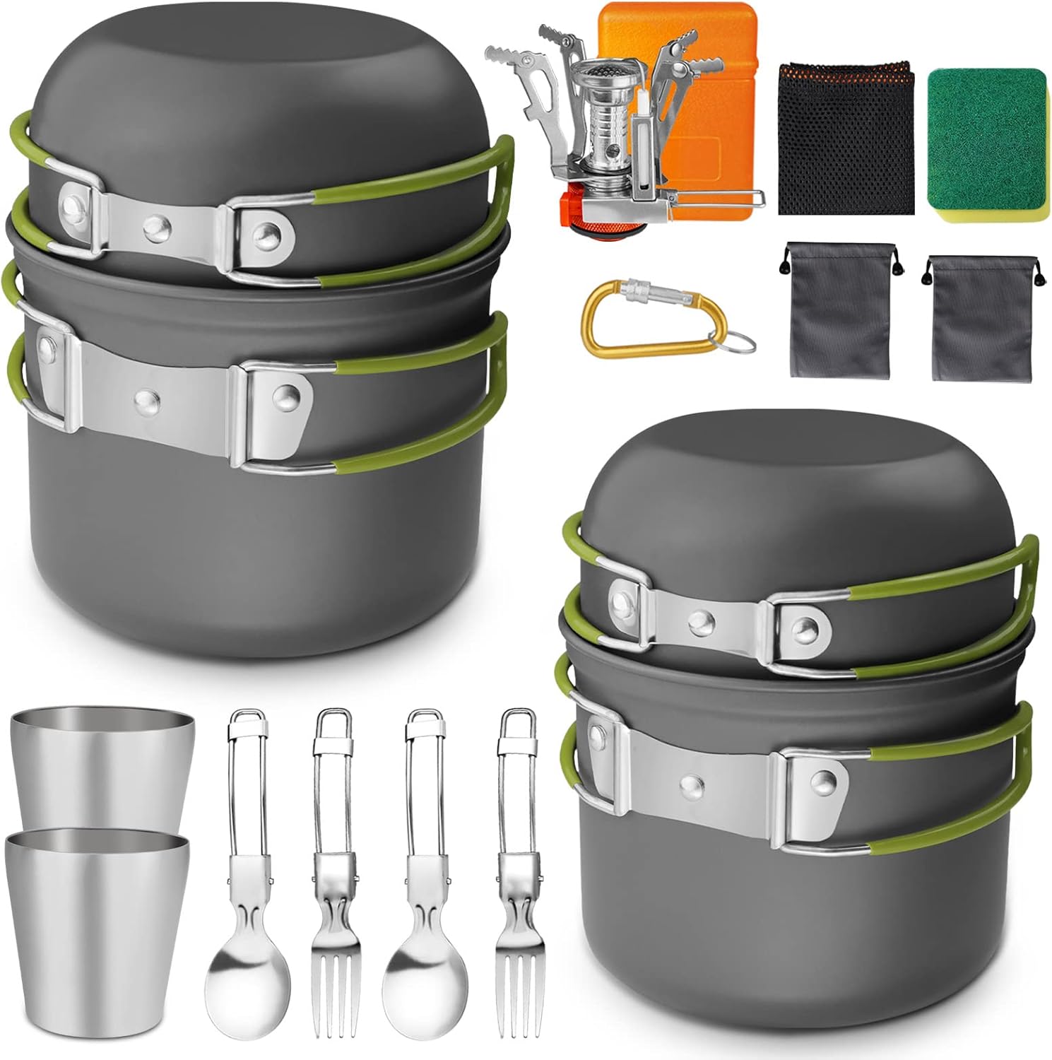 AUTOPkio Camping Cooking Set, Outdoor Camping Pans Pots and Stove - Non Stick Fo...