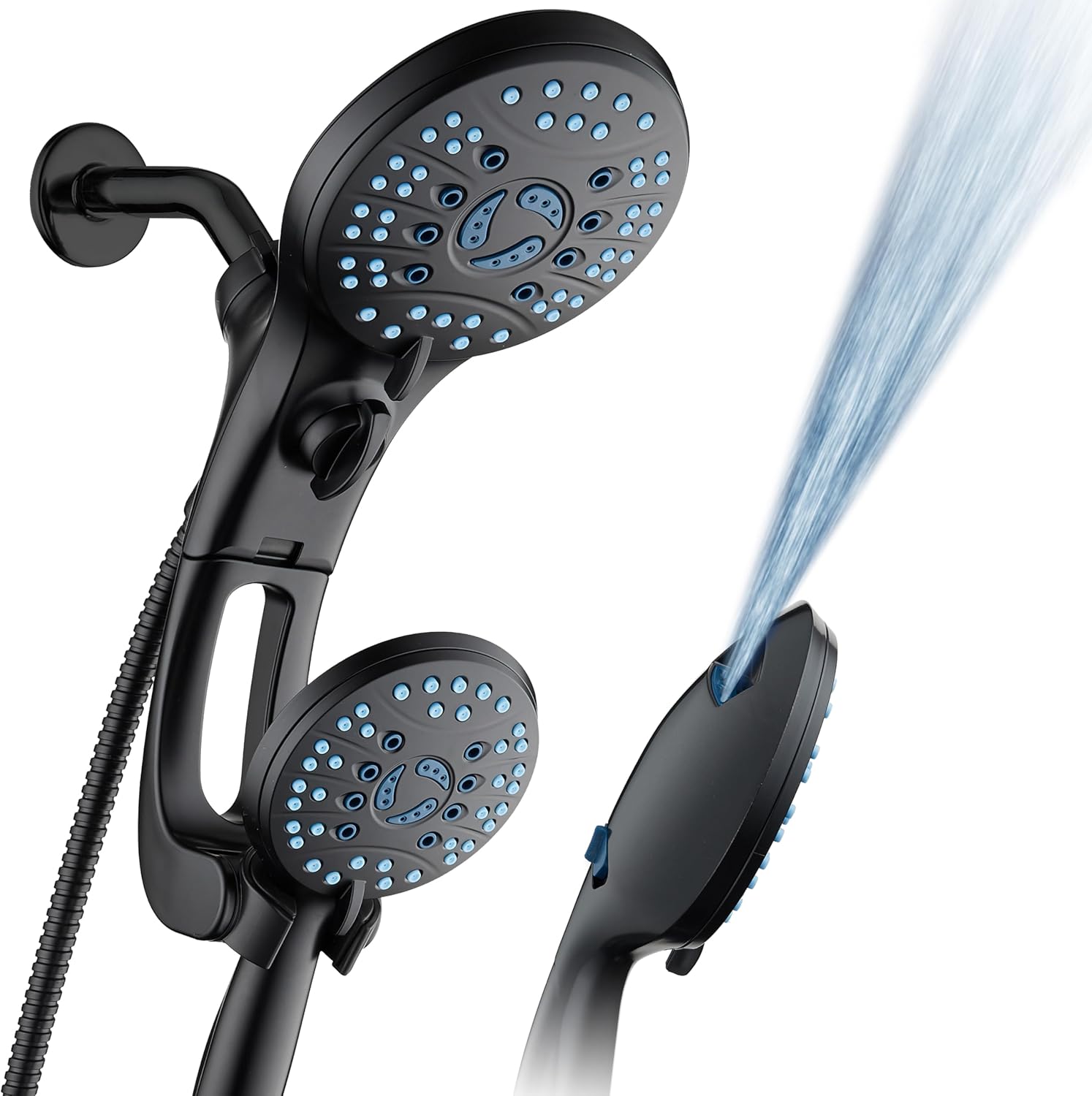 AquaCare As-Seen-On-TV High Pressure Handheld/Rain 50-mode 3-way Shower Head Com...