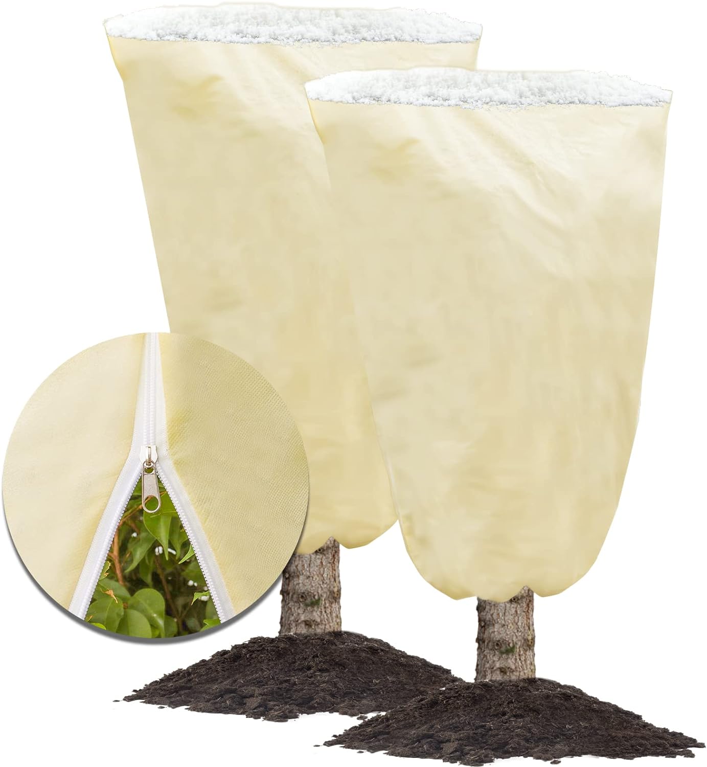 MIXC 2 Packs Plant Fleece Frost Protection Covers, 120x180 CM Garden Fleece Fros...