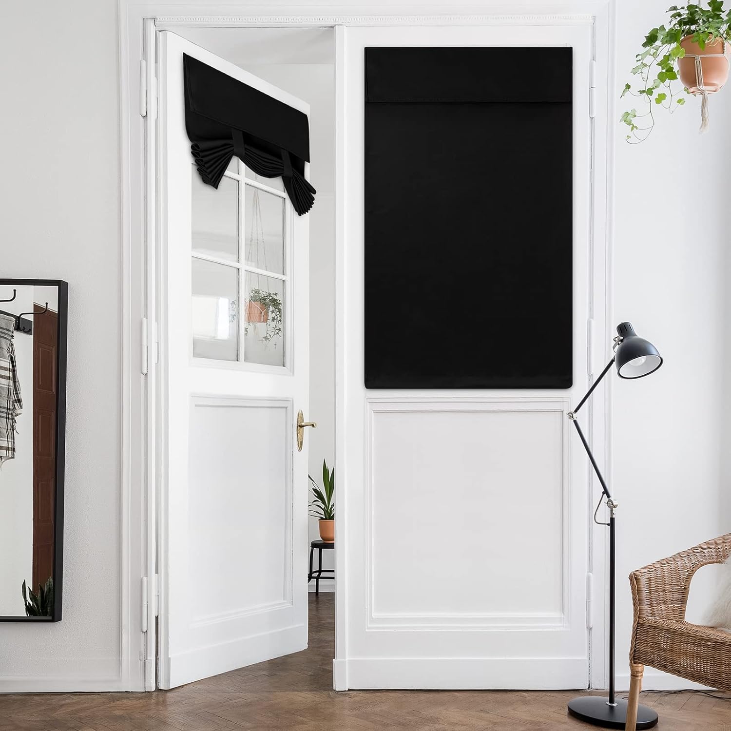 HOMEIDEAS Blackout French Privacy Door Curtains for Door Window,Curtains for Gla...