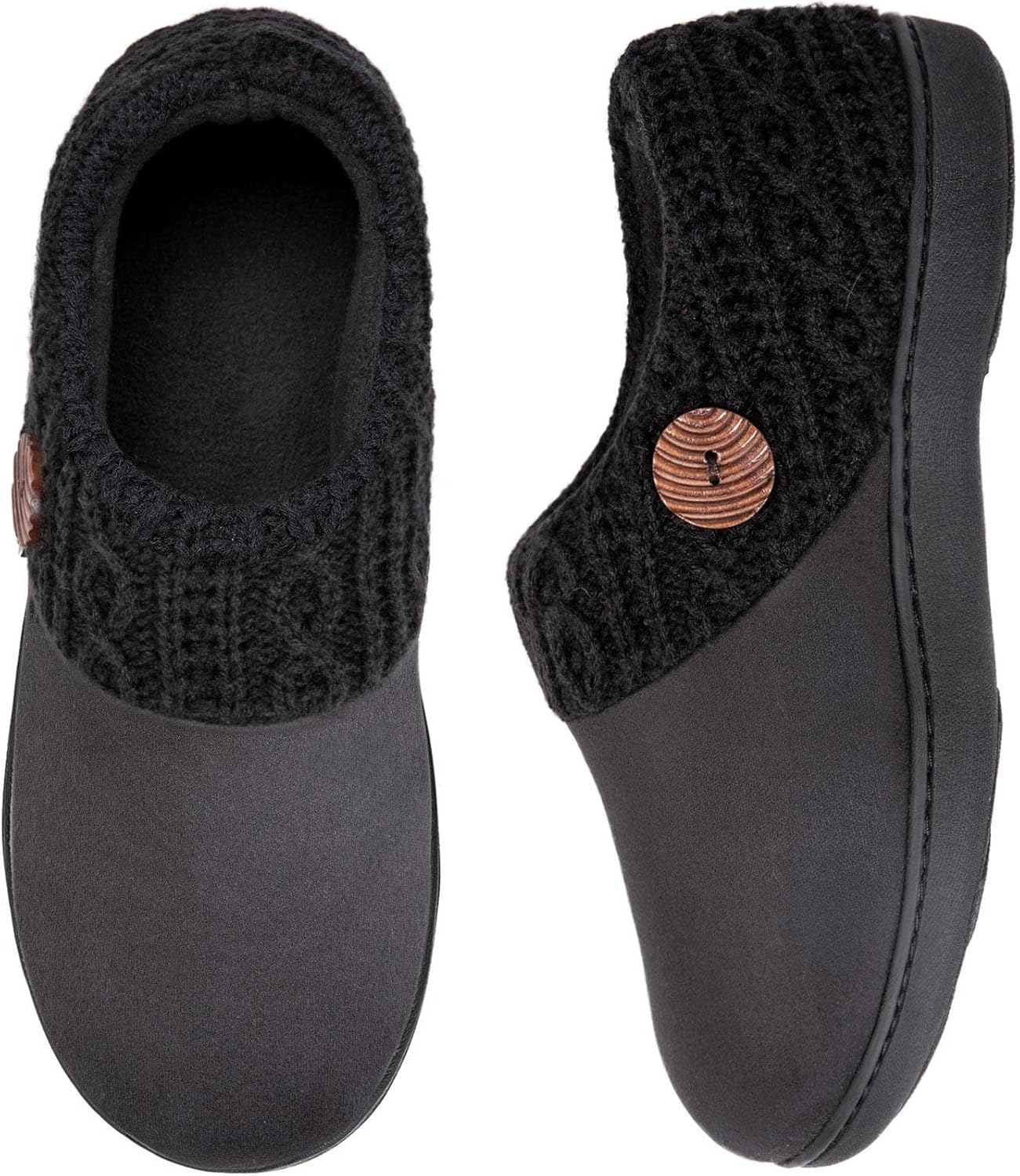 EverFoams Women's Microsuede Slippers Warm Comfy Memory Foam Indoor House Shoes...