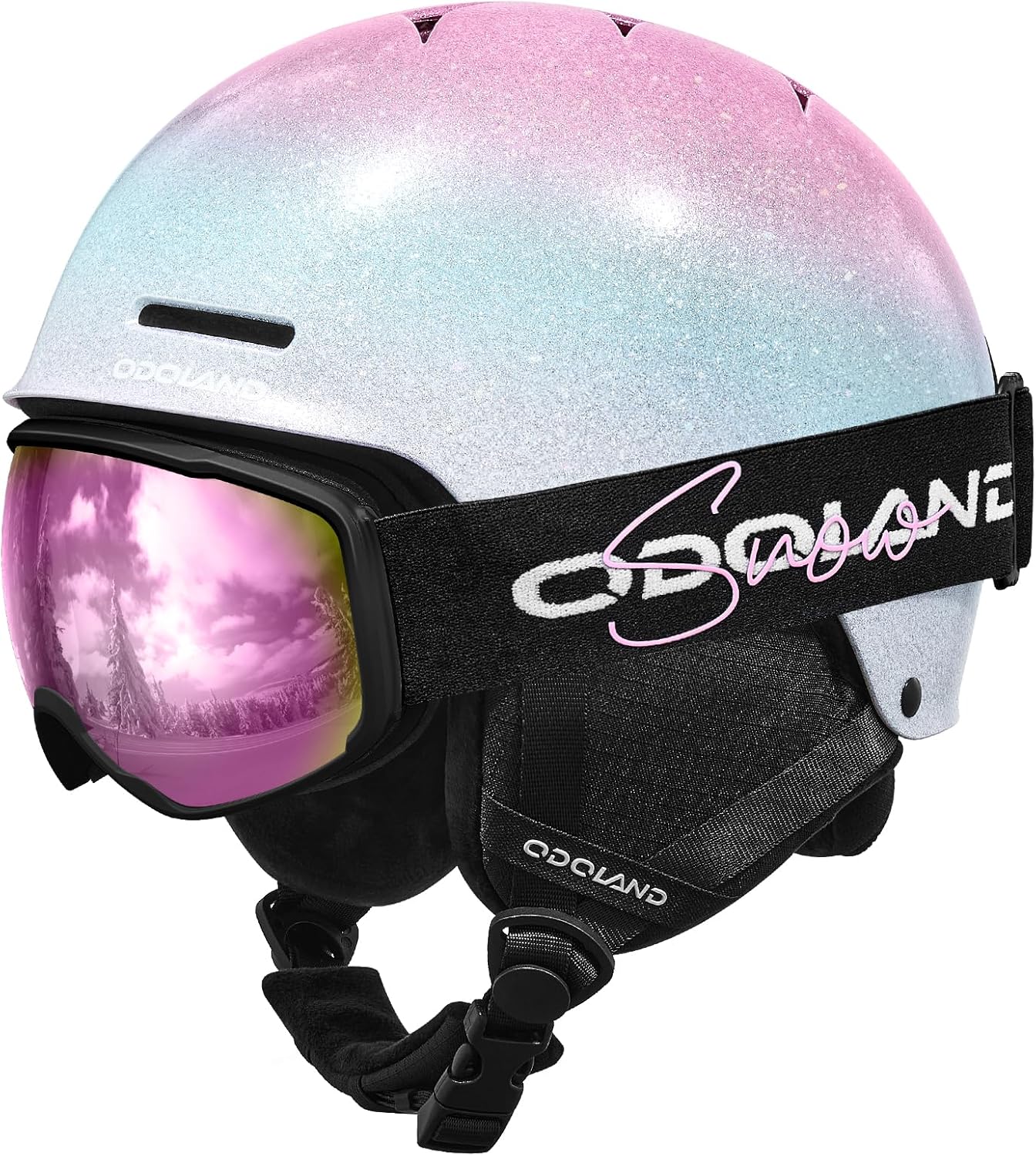 Odoland Kids Ski Helmet, Snow Helmet with Ski Goggles, Shockproof, Windproof, Sa...