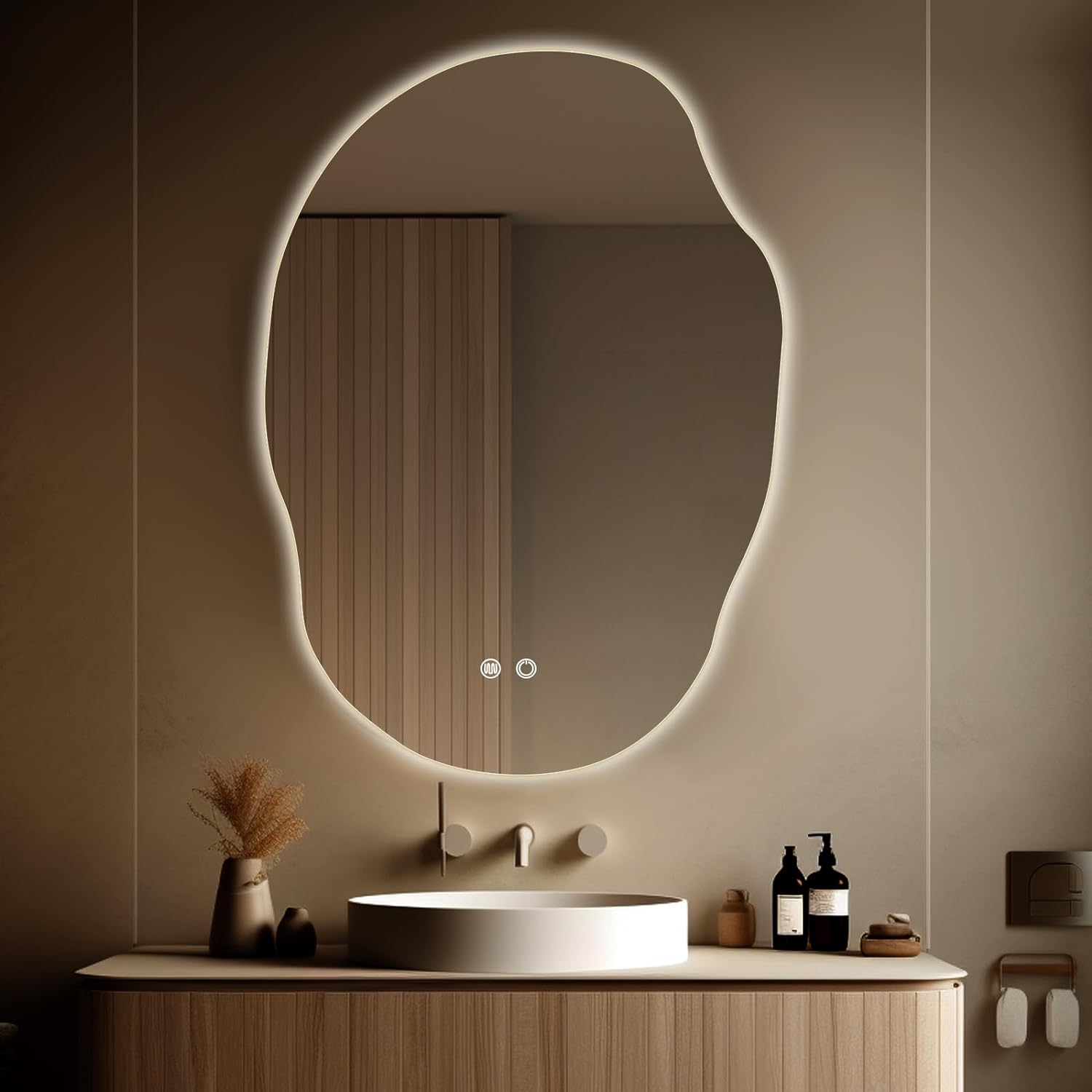 WallBeyond LED Bathroom Mirror with Lights, 25 x 35 Inch Led Bathroom Vanity Mir...