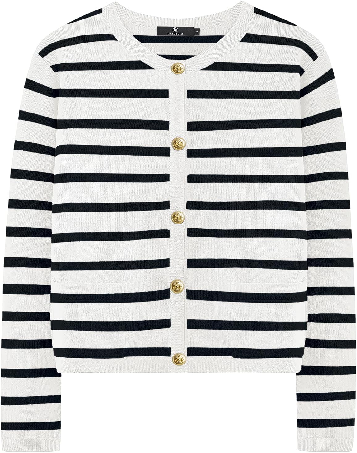 LILLUSORY Women Striped Cardigan Sweaters 2025 Fall Outfit Cloth Fashion Trendy...