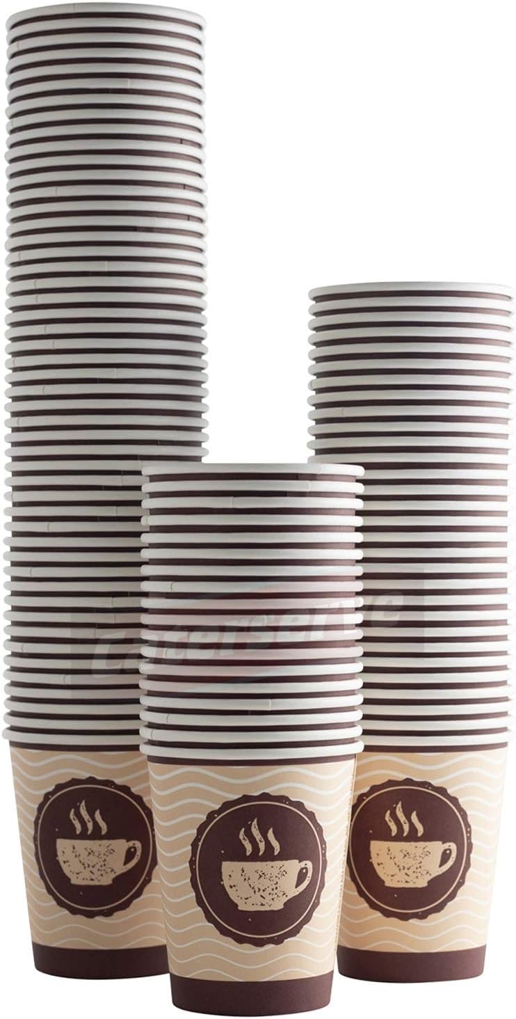 100 Paper Cups - Disposable Paper Cups for Hot and Cold Drinks | Eco Freindly Dr...