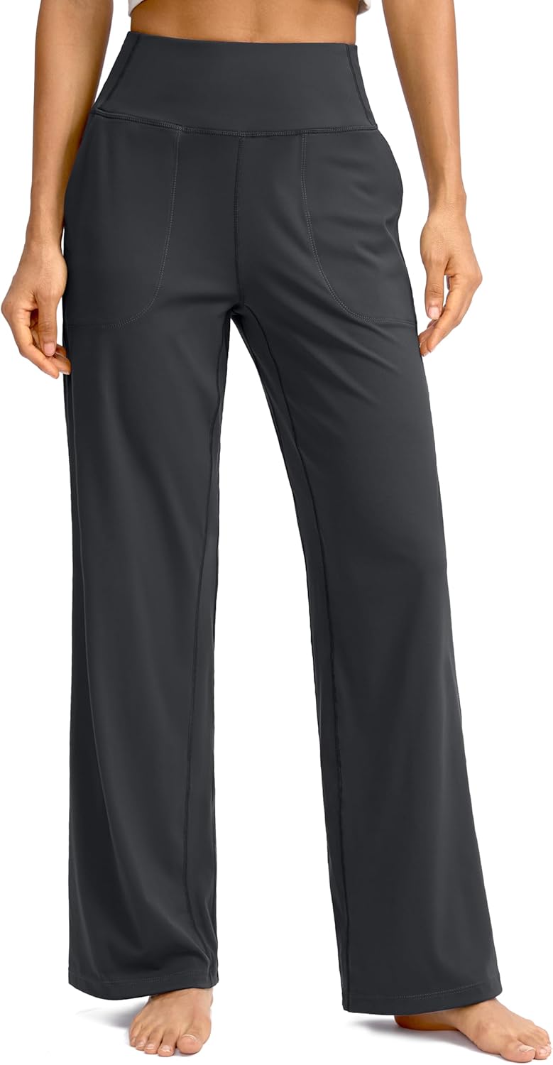 Soothfeel Wide Leg Pants for Women Yoga Work Pants with Pockets High Waist Loung...