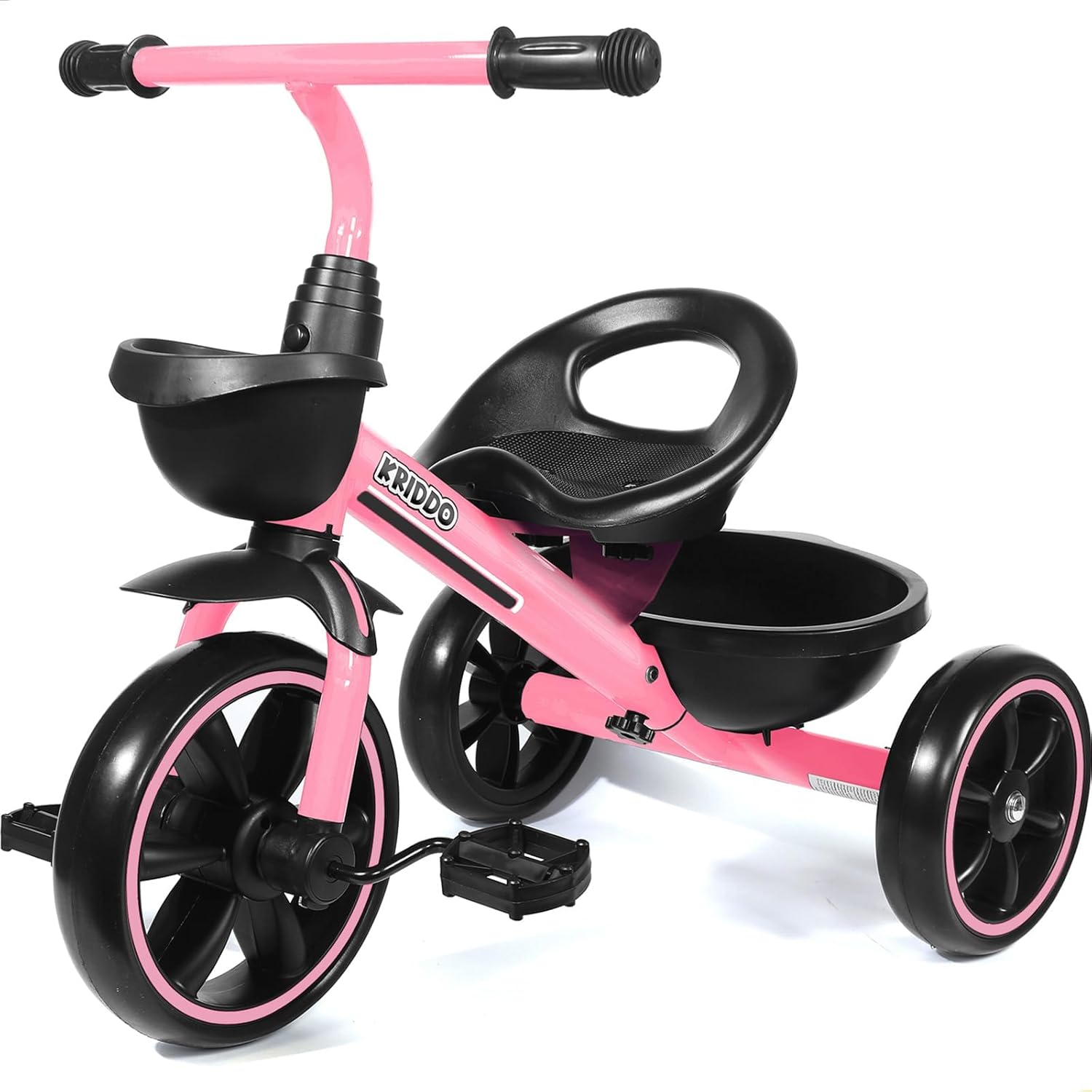 KRIDDO Tricycle for 2-5 Year Olds - Pink Toddler Trike With Gift for 24 Month to...