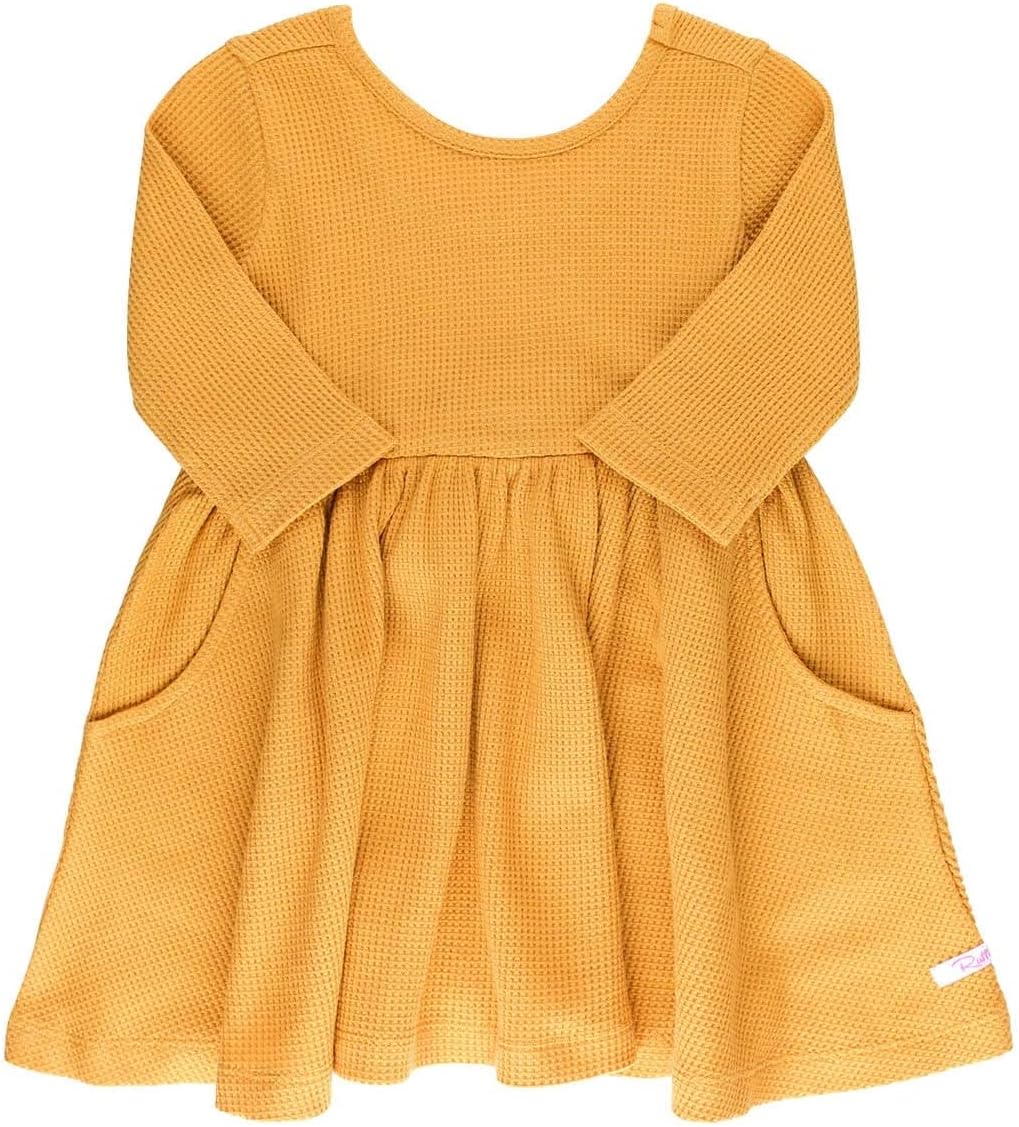 RuffleButts® Baby/Toddler Girls Knit Twirl Dress 6 Months Honey