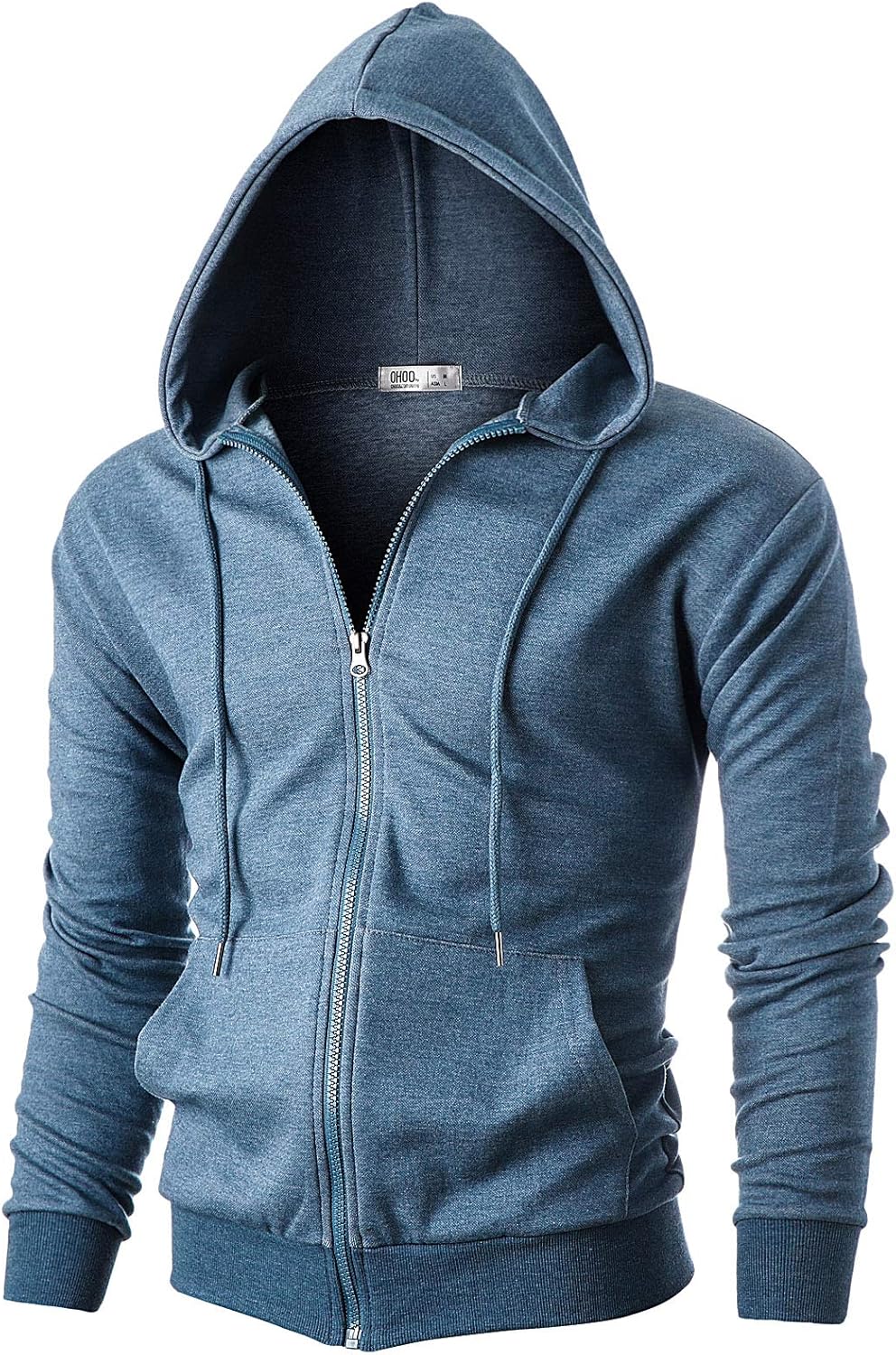 Ohoo Men's Zip Up Hoodie Lightweight Sweatshirt Full Zip Hooded Jacket Dcf102-sm...