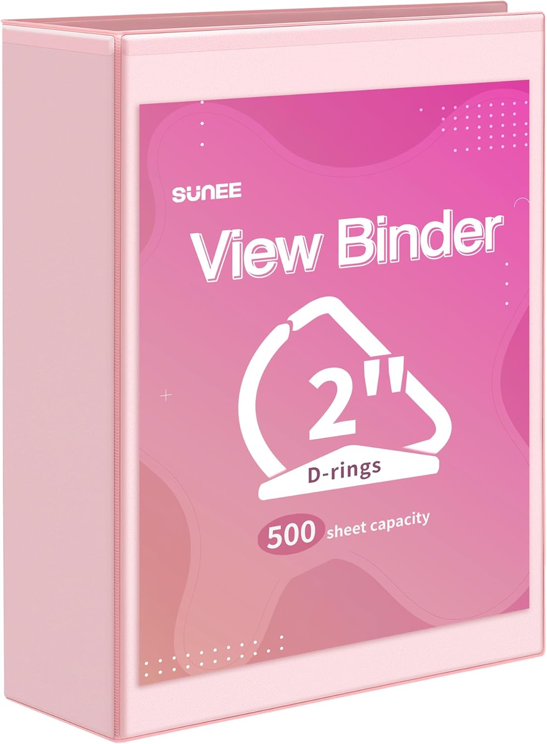 SUNEE 3 Ring Binder 2 Inch, Clear View Binder Three Ring PVC-Free (Fit 8.5x11 In...