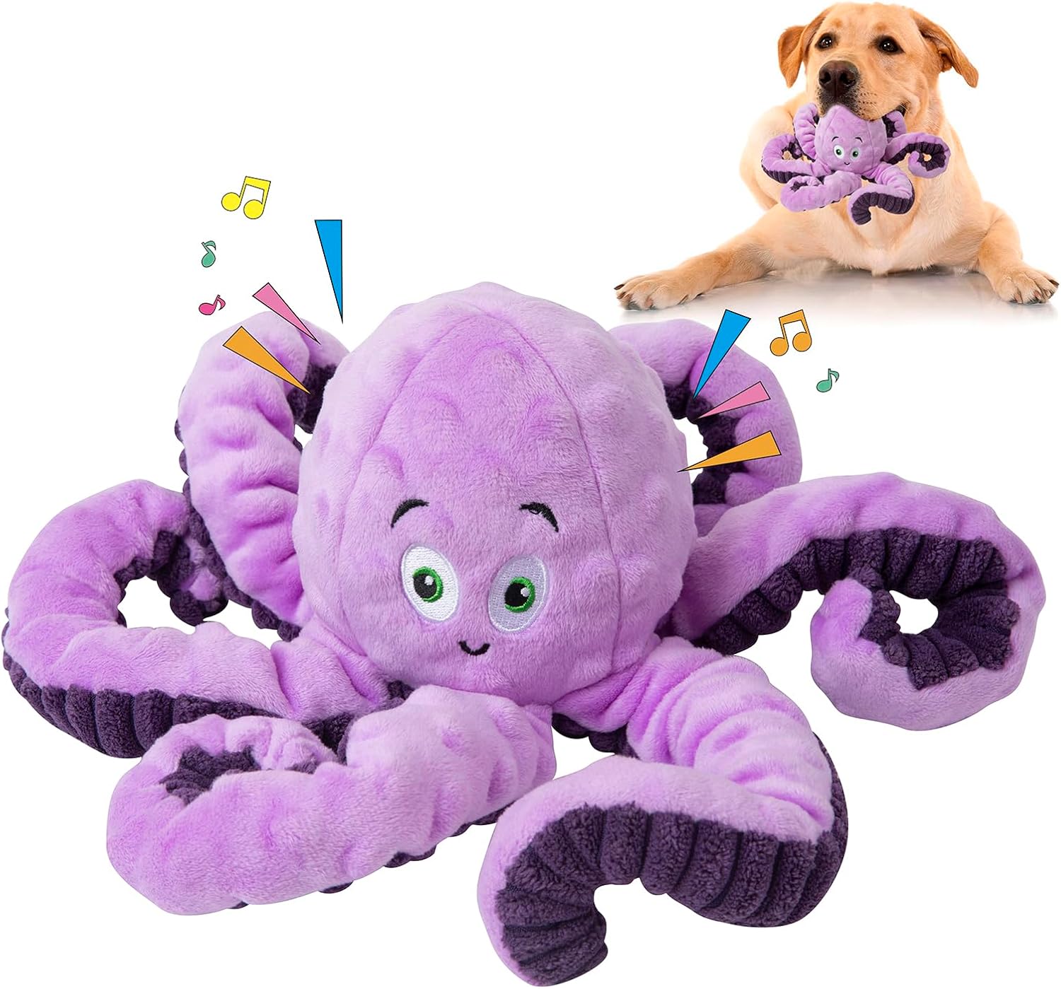 Dog Toys for Large Breed, Octopus Squeaky Funny Cute Interactive Medium & Small...