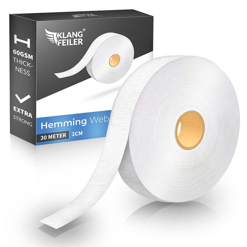 Klangfeiler® Hemming Tape 30 Metres I Extra Strong 60GSM I Ironing Tape for Iron...