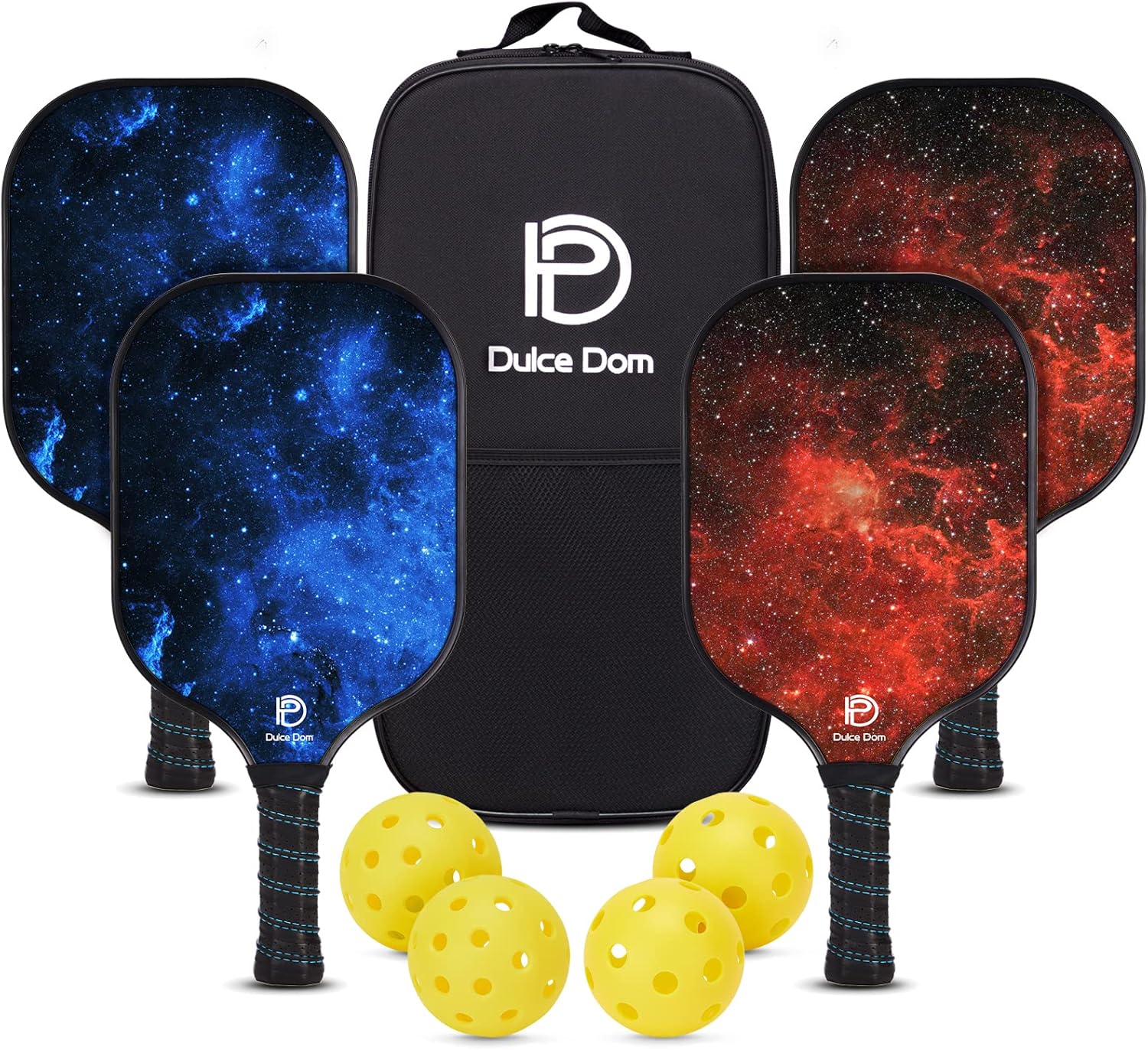 DULCE DOM Pickleball Paddles, USAPA Approved Fiberglass Pickleball Set of 2/4 wi...