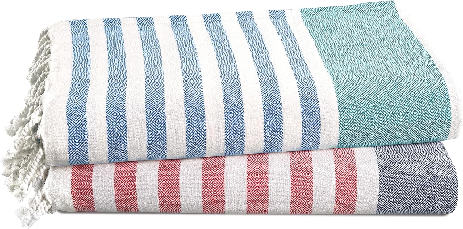 LANE LINEN Beach Towels for Women, 2 Pack Large Beach Towels Oversized, Pre-Wash...