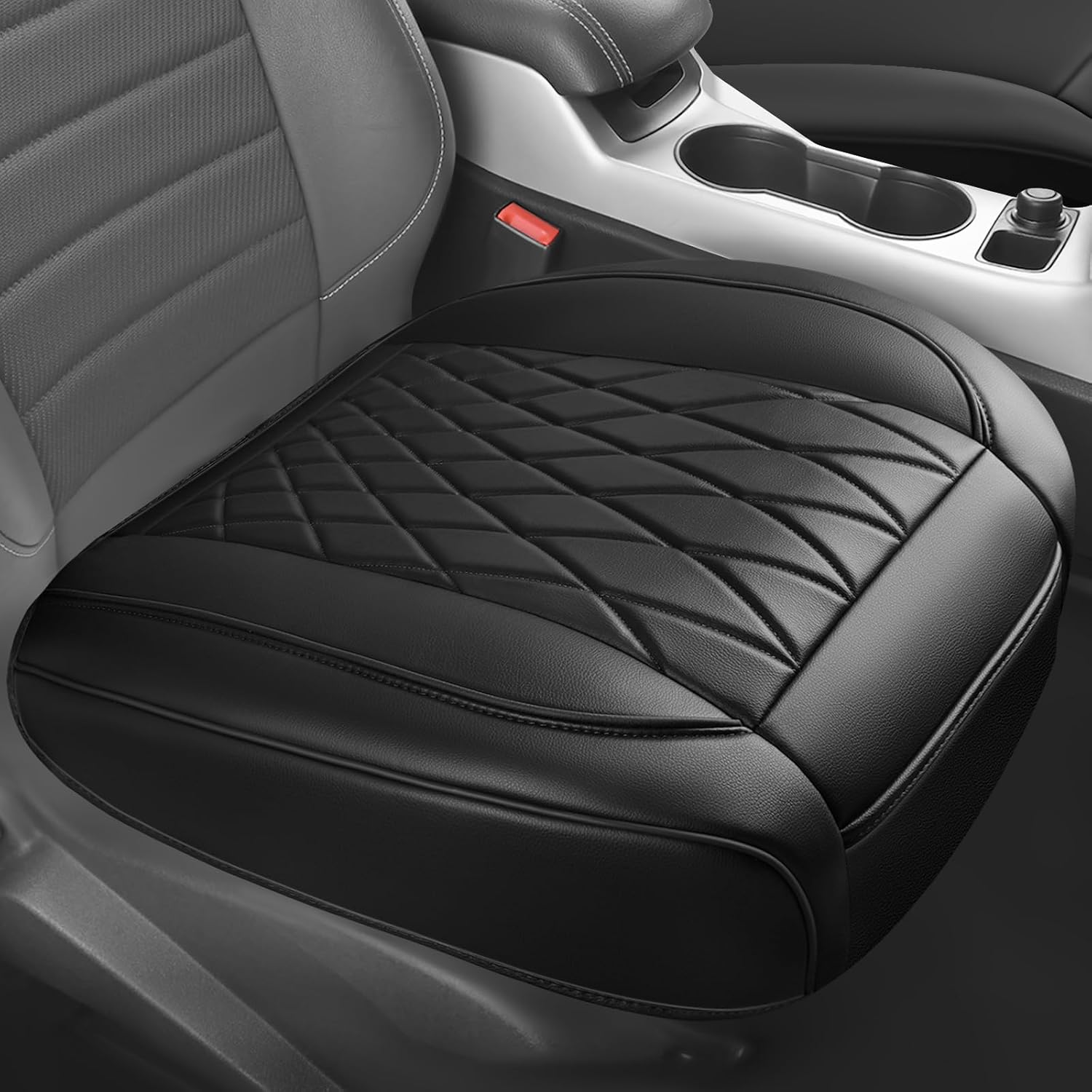 CAR PASS 1 Pack Leather Front Car Seat Cover, Bottom Seat Cover Full Wrapped wit...