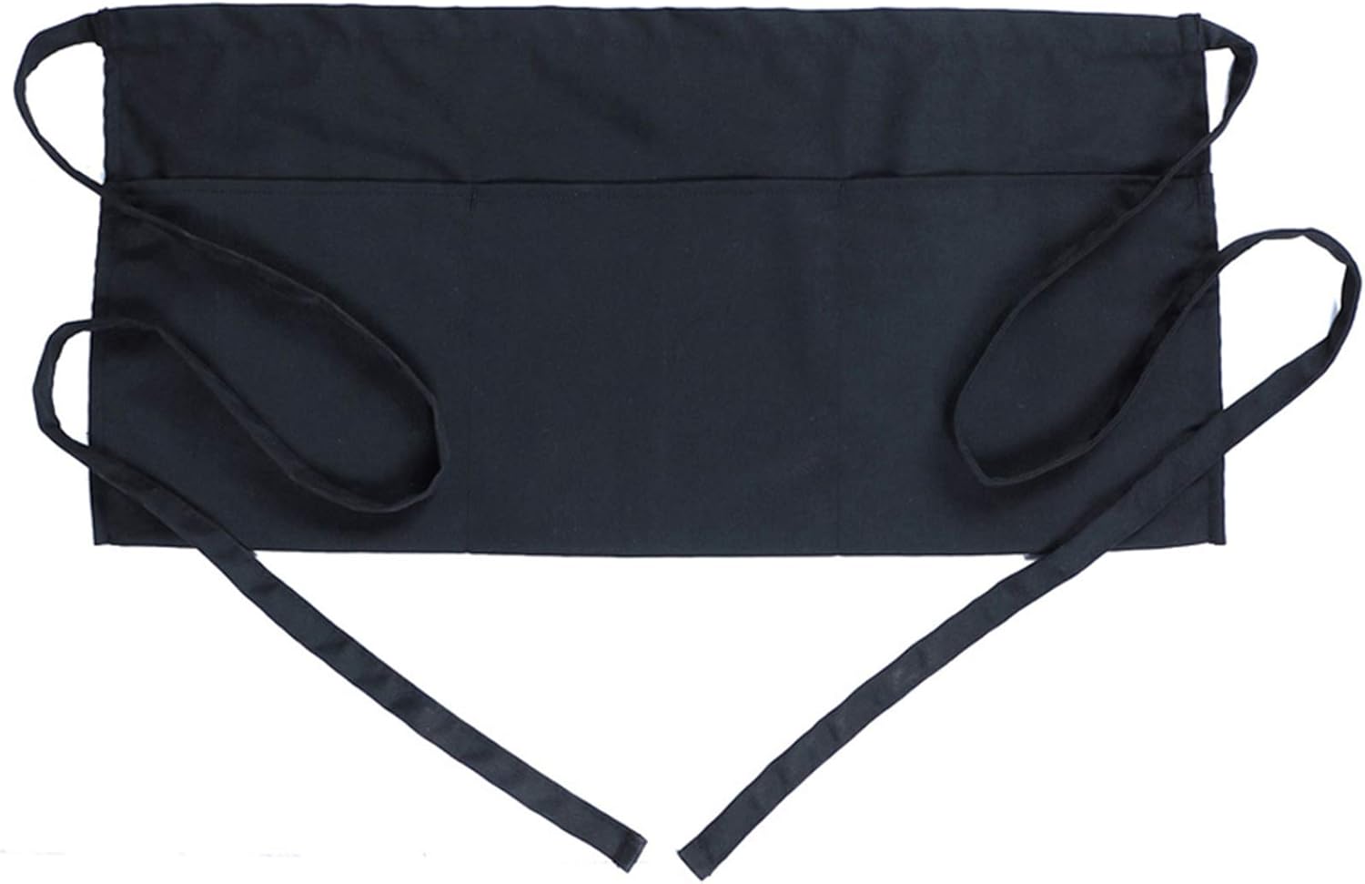 BOHARERS Waist Apron with 3 Pockets - Black Waitress Waiter Server Short Aprons...