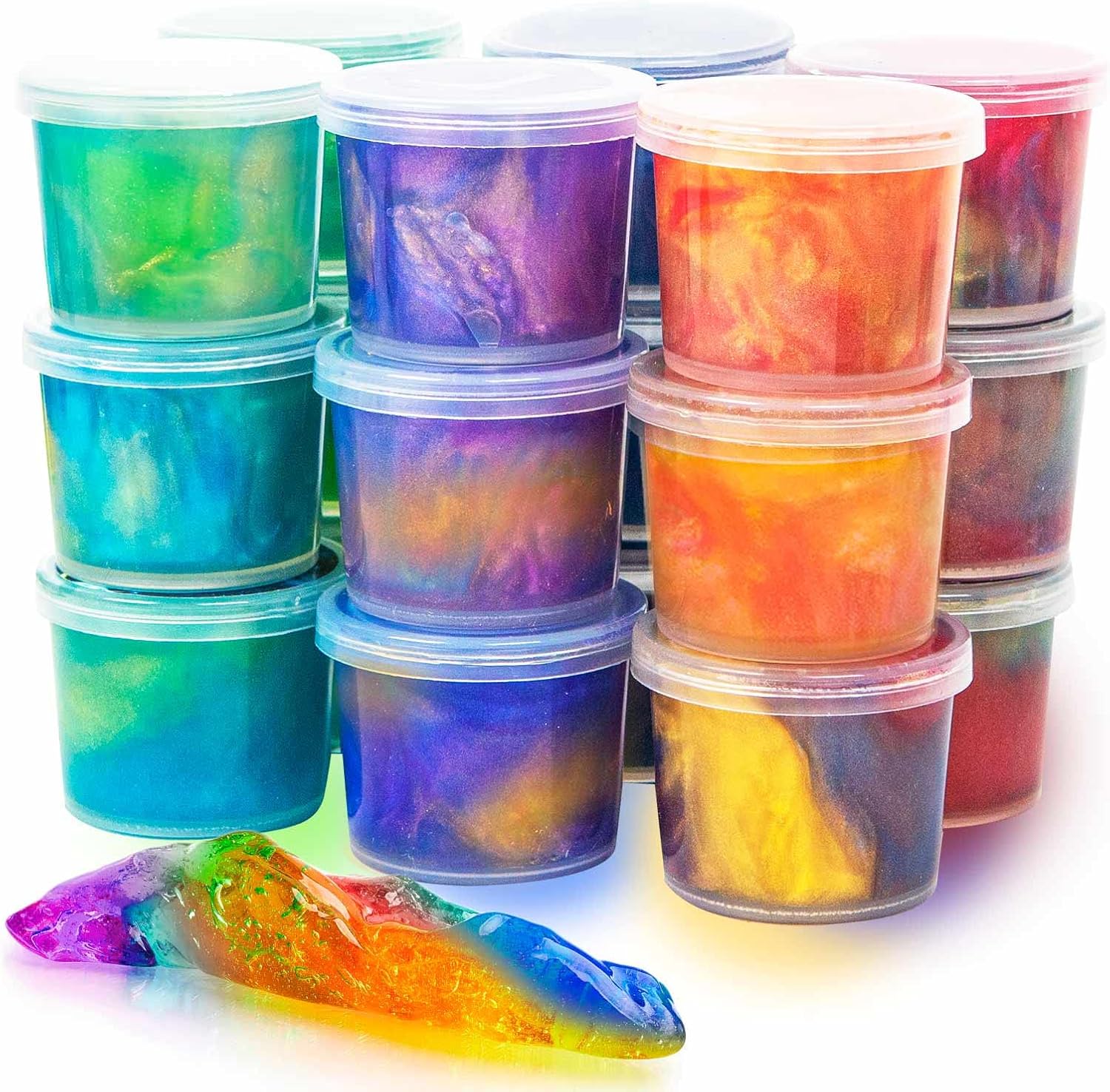 24 Pack Mini Slime, Galaxy Slime Party Favors, Stretchy Slime Kit for Classroom...