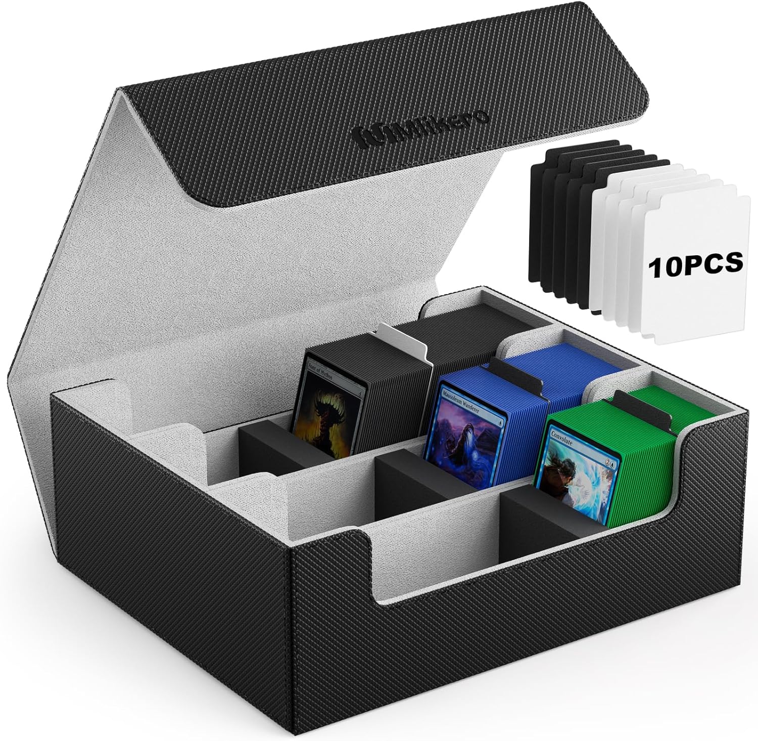 Mlikero Card Deck Case for Trading Cards 1800+, Leather Magnetic Closure Command...