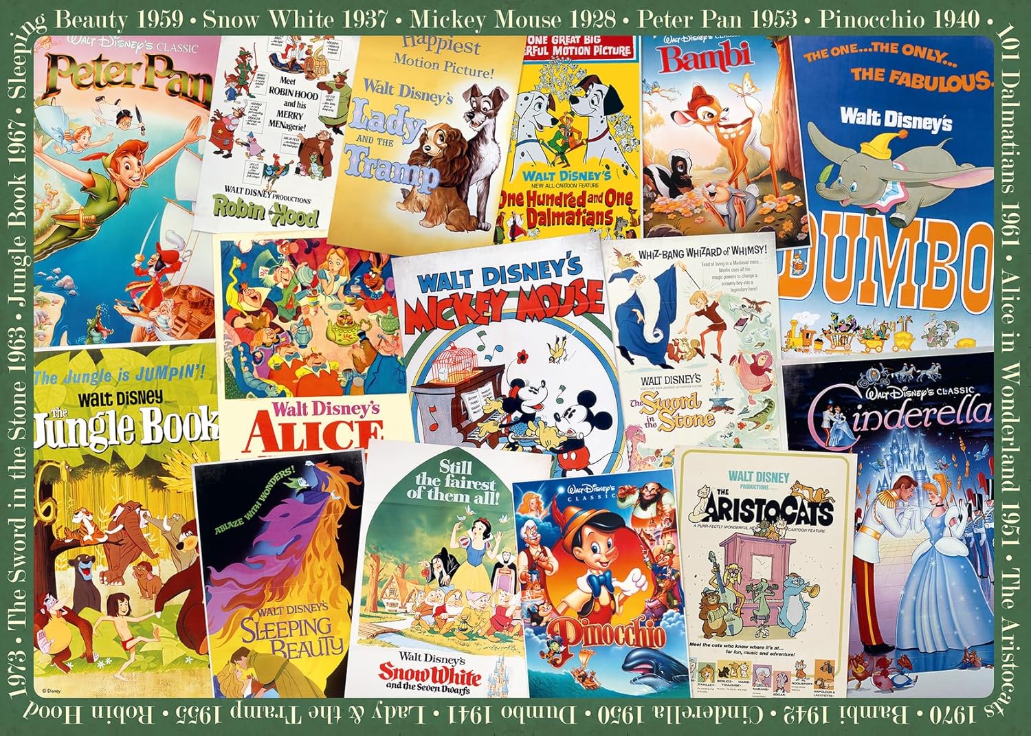 Ravensburger 19874 Disney Vintage Movie Posters 1000 Piece Puzzle for Adults, Ev...