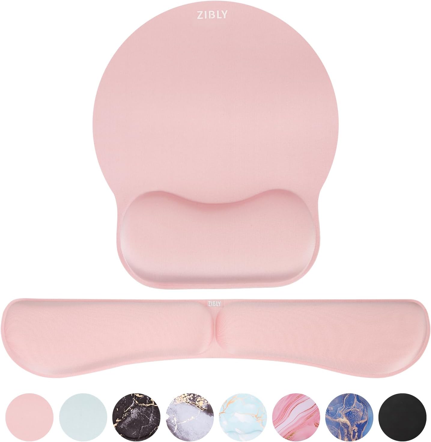 ZIBLY Keyboard wrist rest and Mouse mat wrist support, Comfortable Memory Foam M...