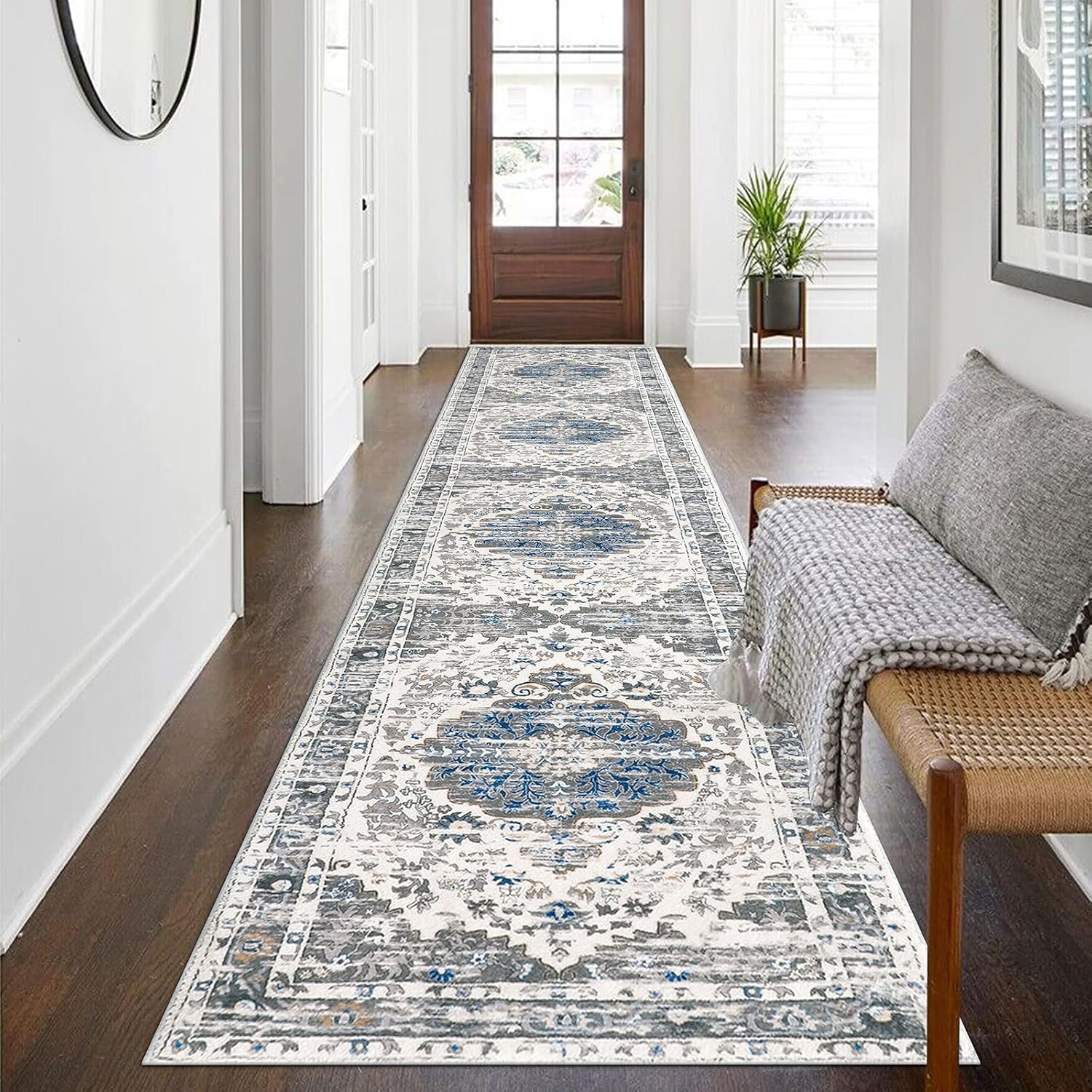 Ileading Boho Kitchen Runner Rug 2' x 10' Long Hallway Runner Rug Super Soft Bat...