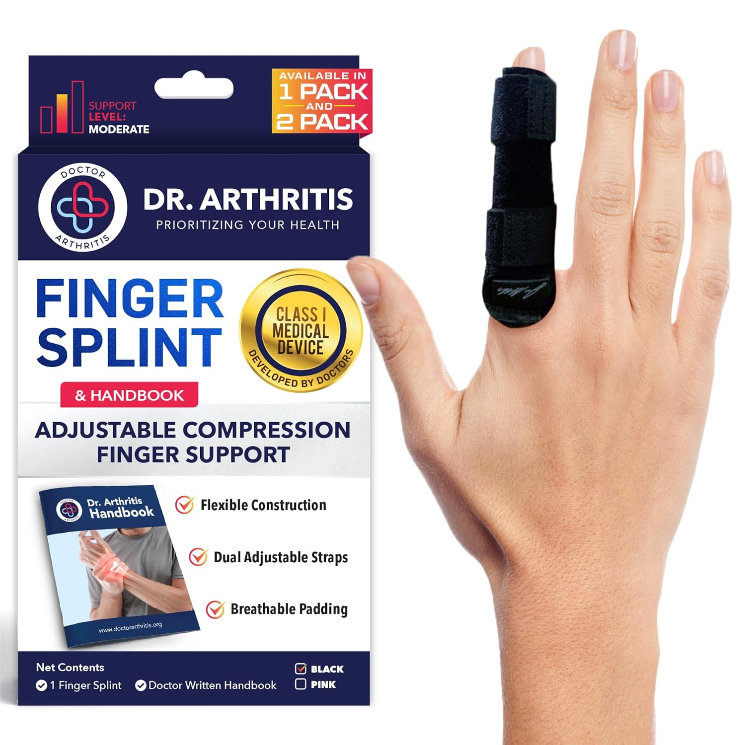 Doctor Developed Finger Splint & Handbook - Trigger Finger, Arthritis, RSI - Fit...