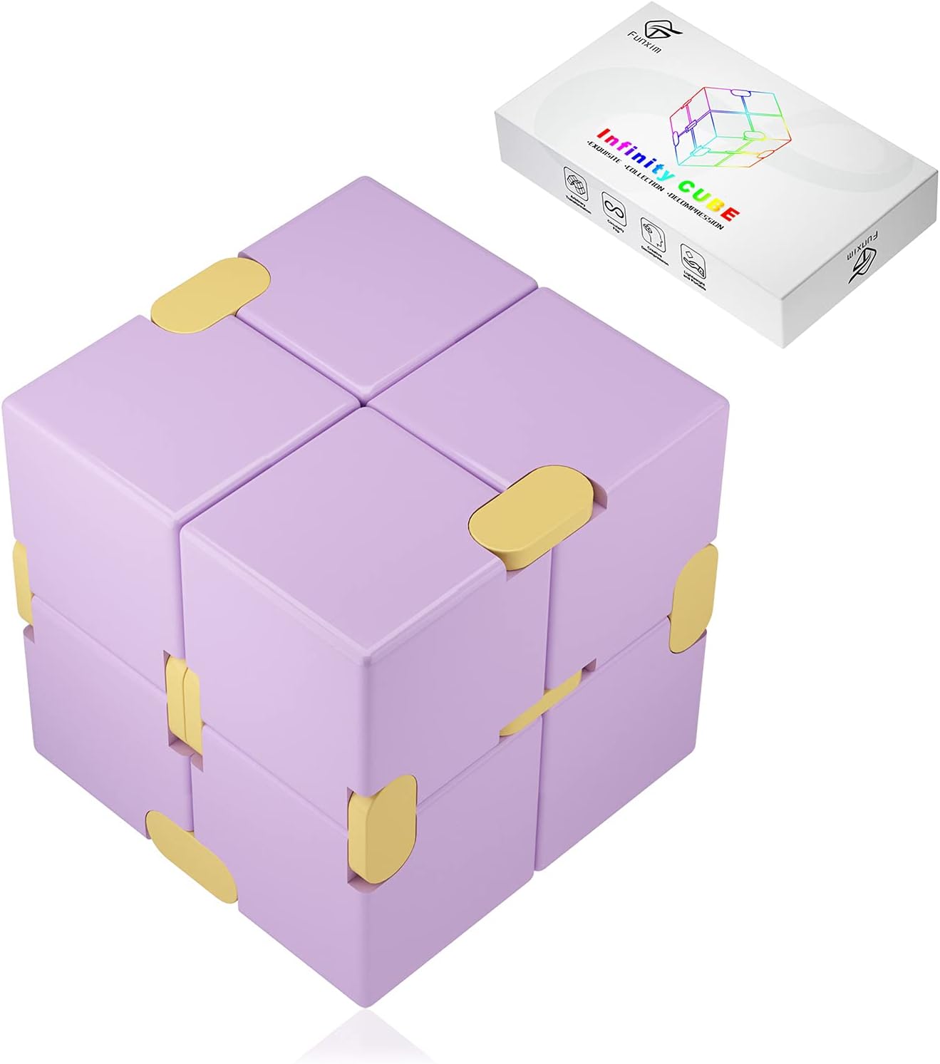 Funxim Infinity Cube Purple Fidget Toy Cube, Fidget Finger Toy Stress and Anxiet...