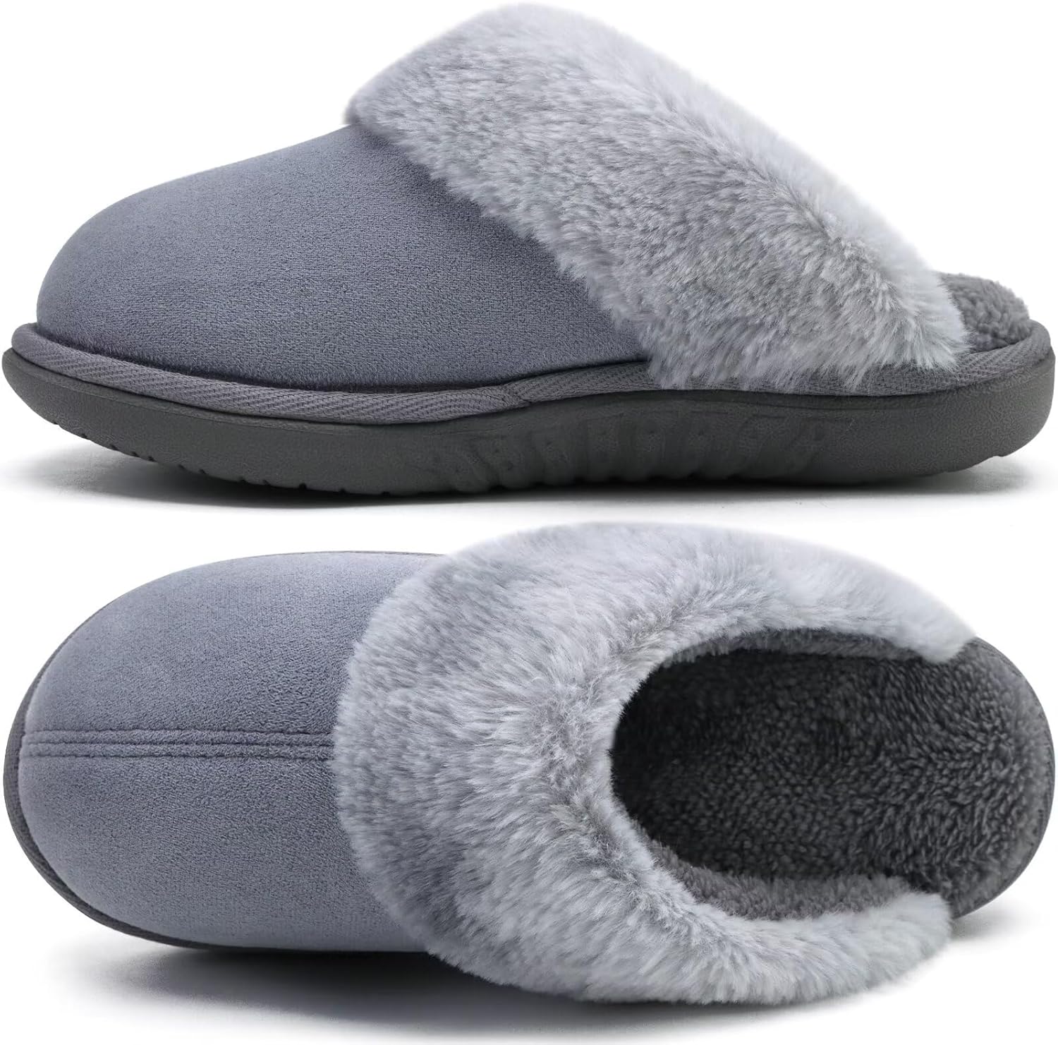 jiajiale Women's Memory Foam Slippers Ladies Slip On Arch Support Suede Scuff Sl...