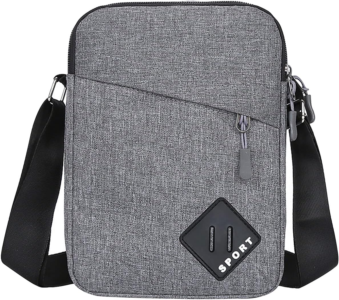 FuninCrea Mens Shoulder Bag Nylon and Oxford Crossbody Bag, Messenger Bag with Z...