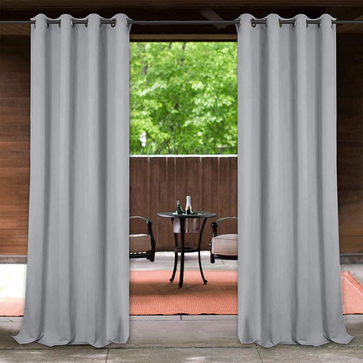 StangH Outdoor Waterproof Curtains for Patio - Grommet Blackout Curtain Panels W...