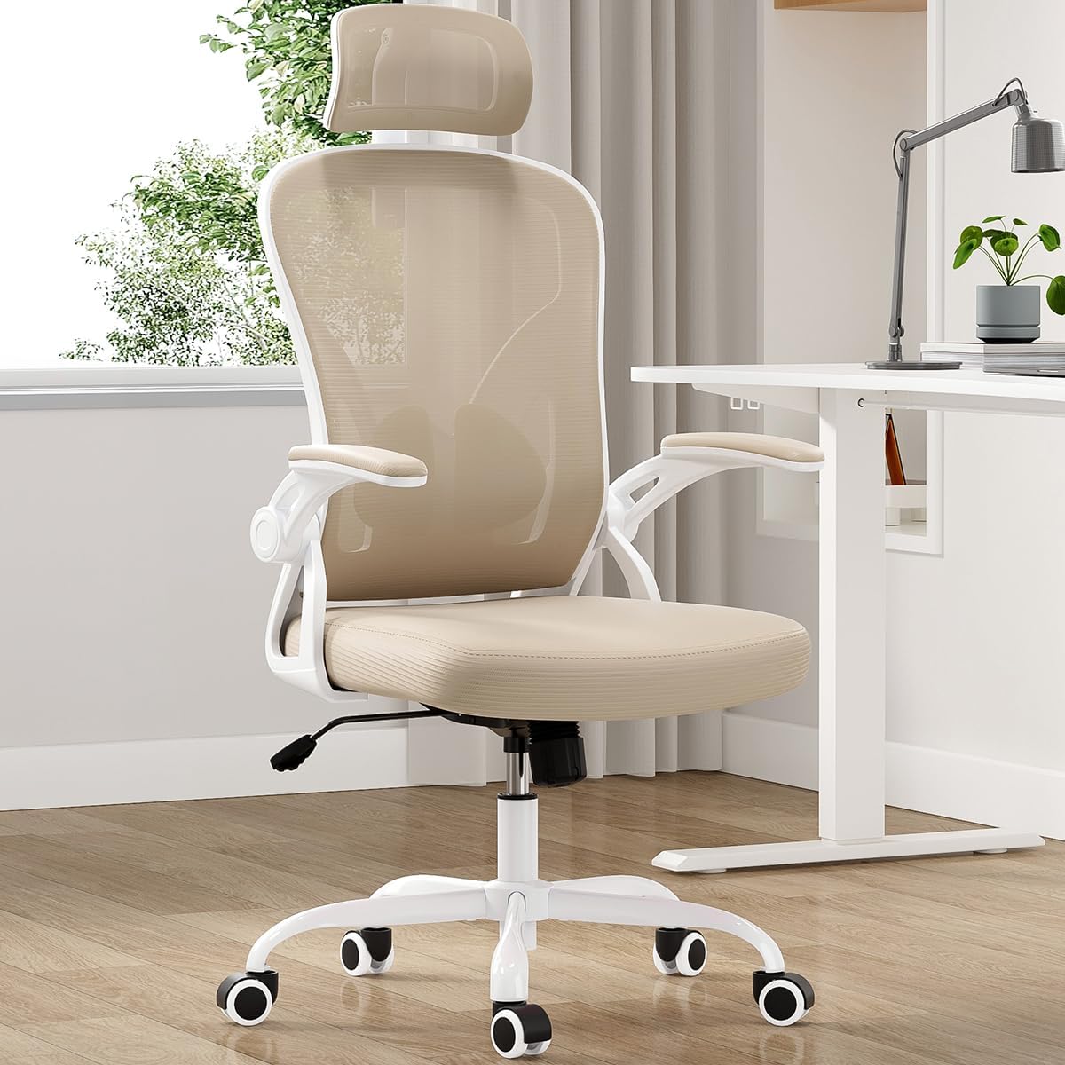 Farini Ergonomic Office Chair, Home Office Desk Chair with Headrest, High Back C...