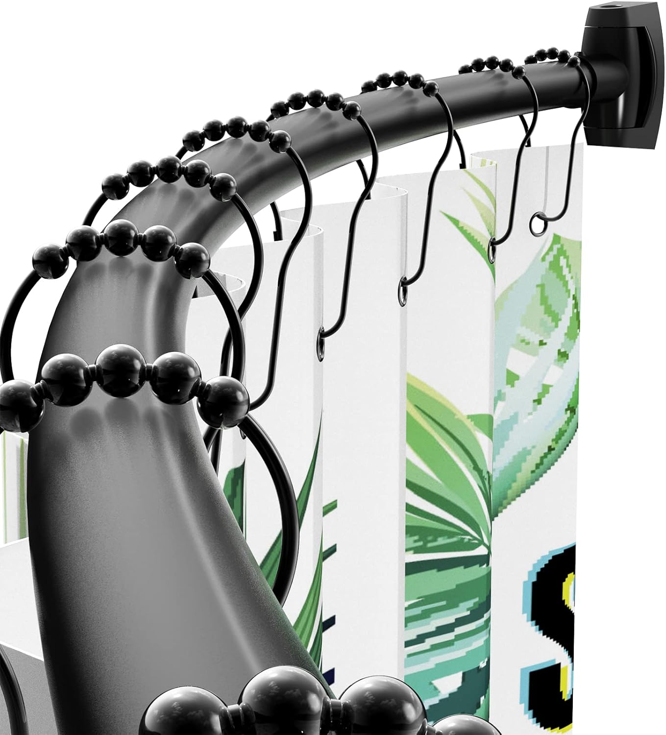 Curved Shower Curtain Rod 43-72 Inches Adjustable, Aluminum Shower Rod Rustproof...