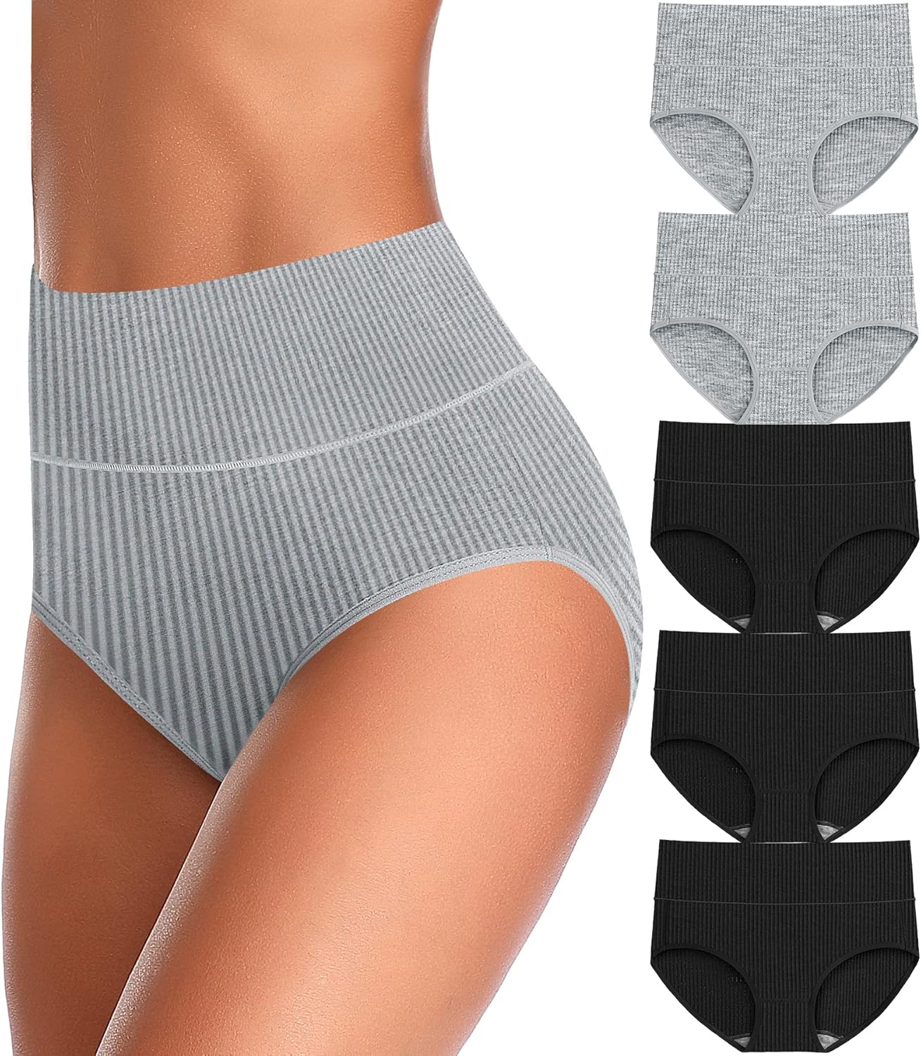 UMMISS Womens Underwear Cotton High Waisted Tummy Control Panties Plus Size Full...
