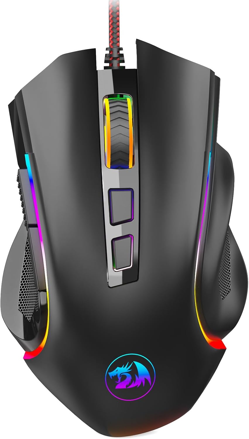 Redragon M602 Gaming Mouse, Ergonomic RGB Gaming Mouse Wired with 7200 Adjustabl...