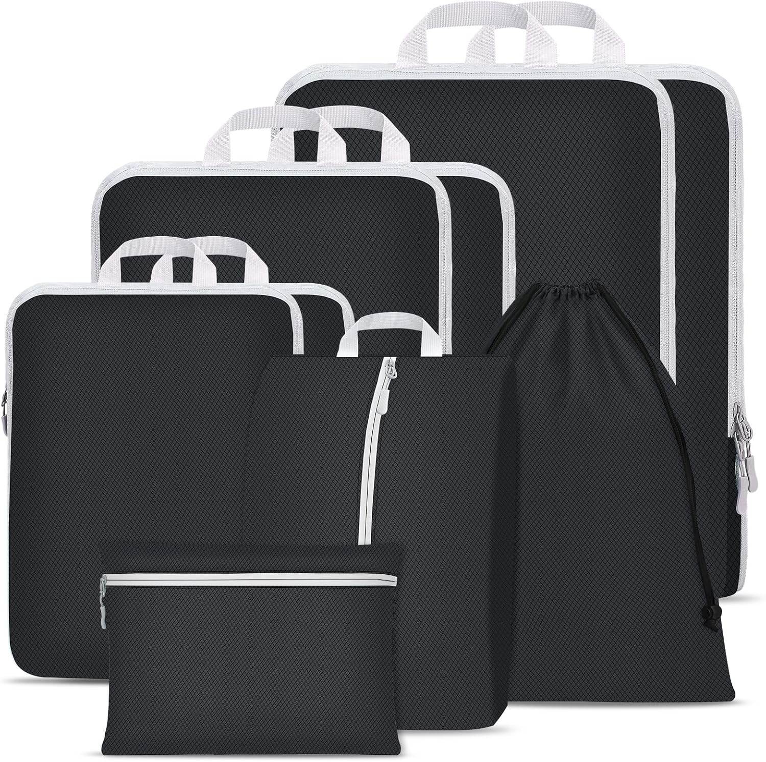 Compression Packing Cubes Set, Ultralight Expandable Travel Organizers for Carry...
