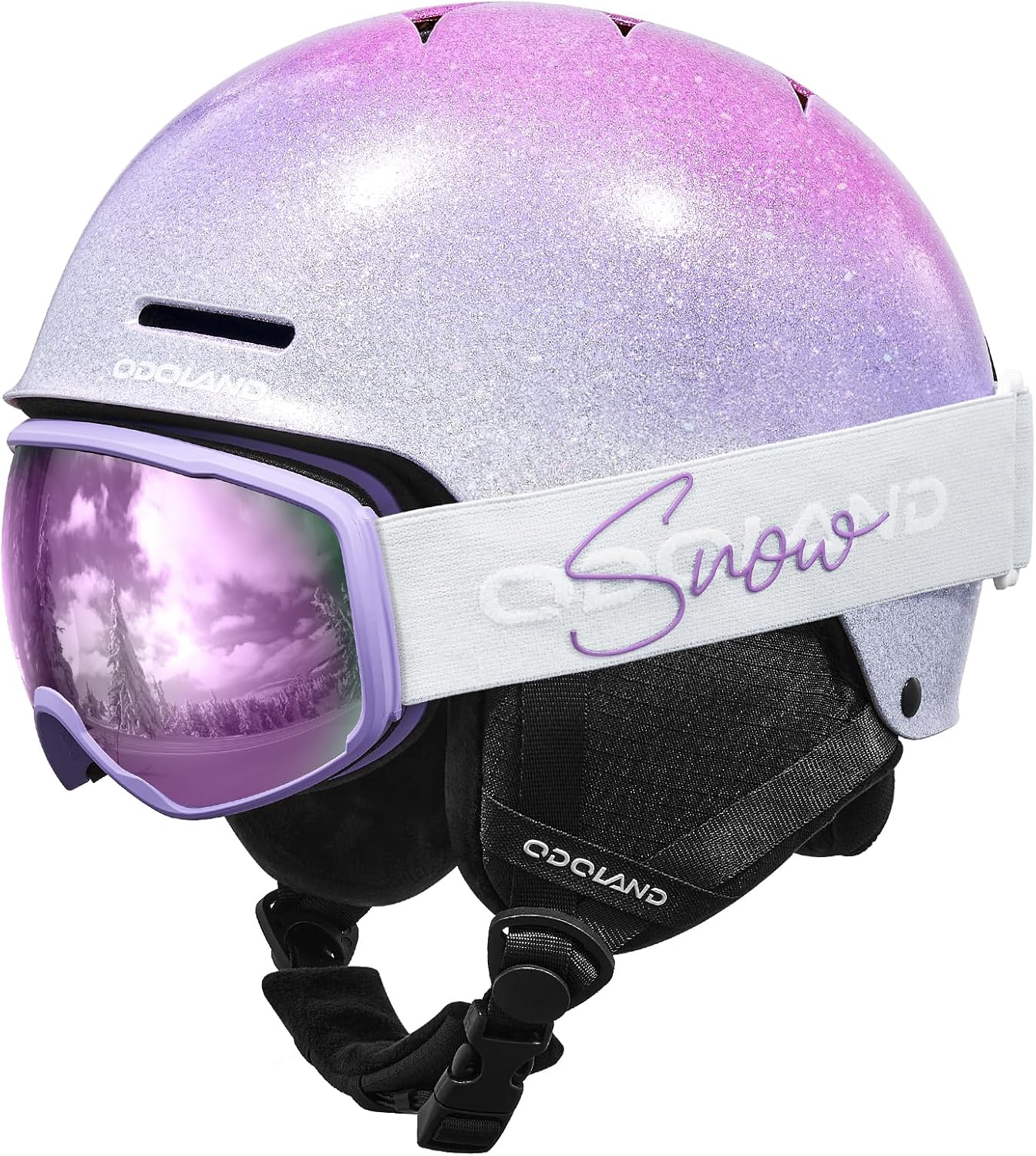 Odoland Kids Ski Helmet, Snow Helmet with Ski Goggles, Shockproof, Windproof, Sa...
