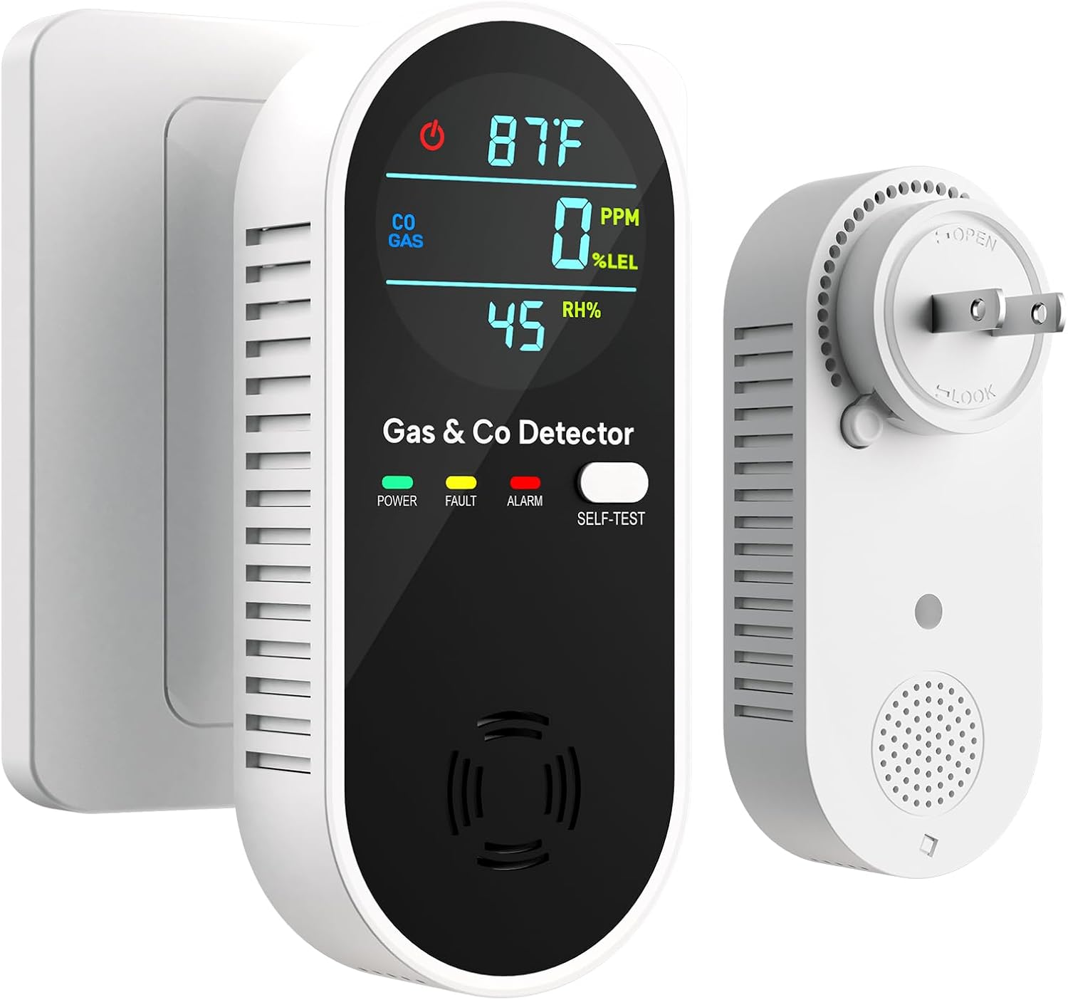 4-in-1 Upgraded Combination Natural Gas Leak Detector and Carbon Monoxide Detect...