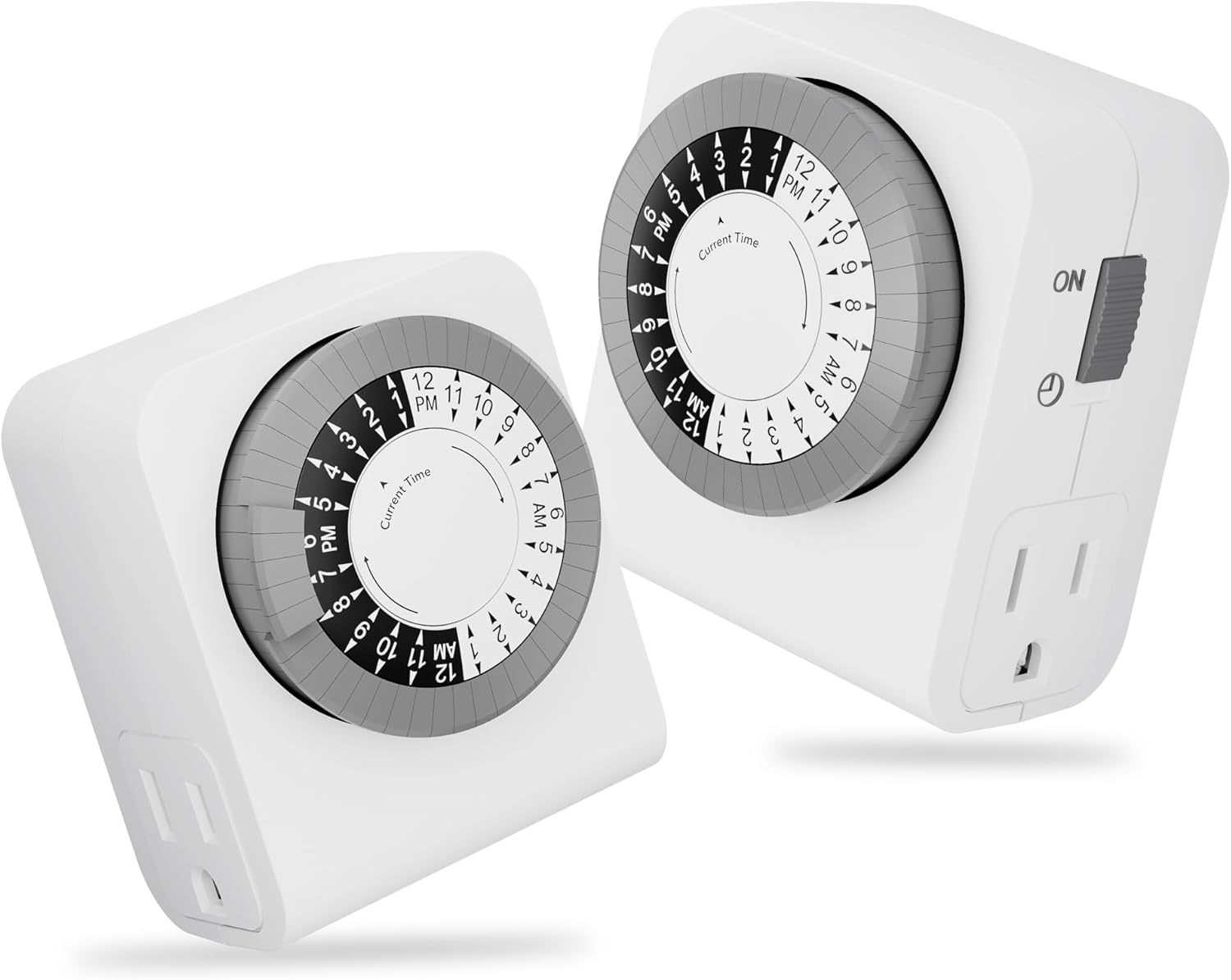 BN-LINK Outlet Timer with 2 Grounded Outlets, Mechanical Light Timer for Electri...