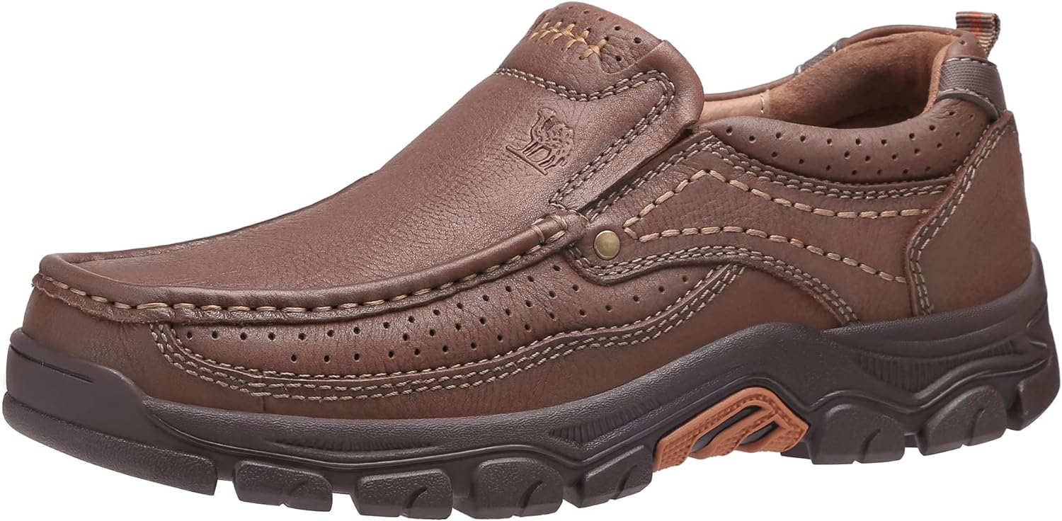 CAMEL CROWN Mens Loafers Slip On Loafer Leather Casual Walking Shoes Comfortable...