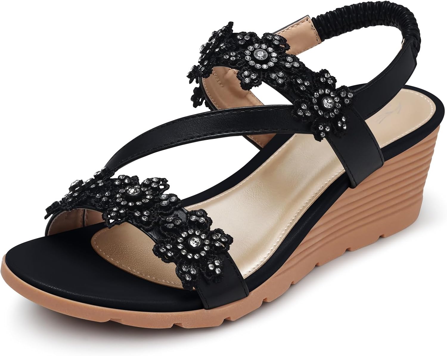 SHIBEVER Wedge Sandals for Women Dressy: Summer Open Toe Low Platform Wedges San...